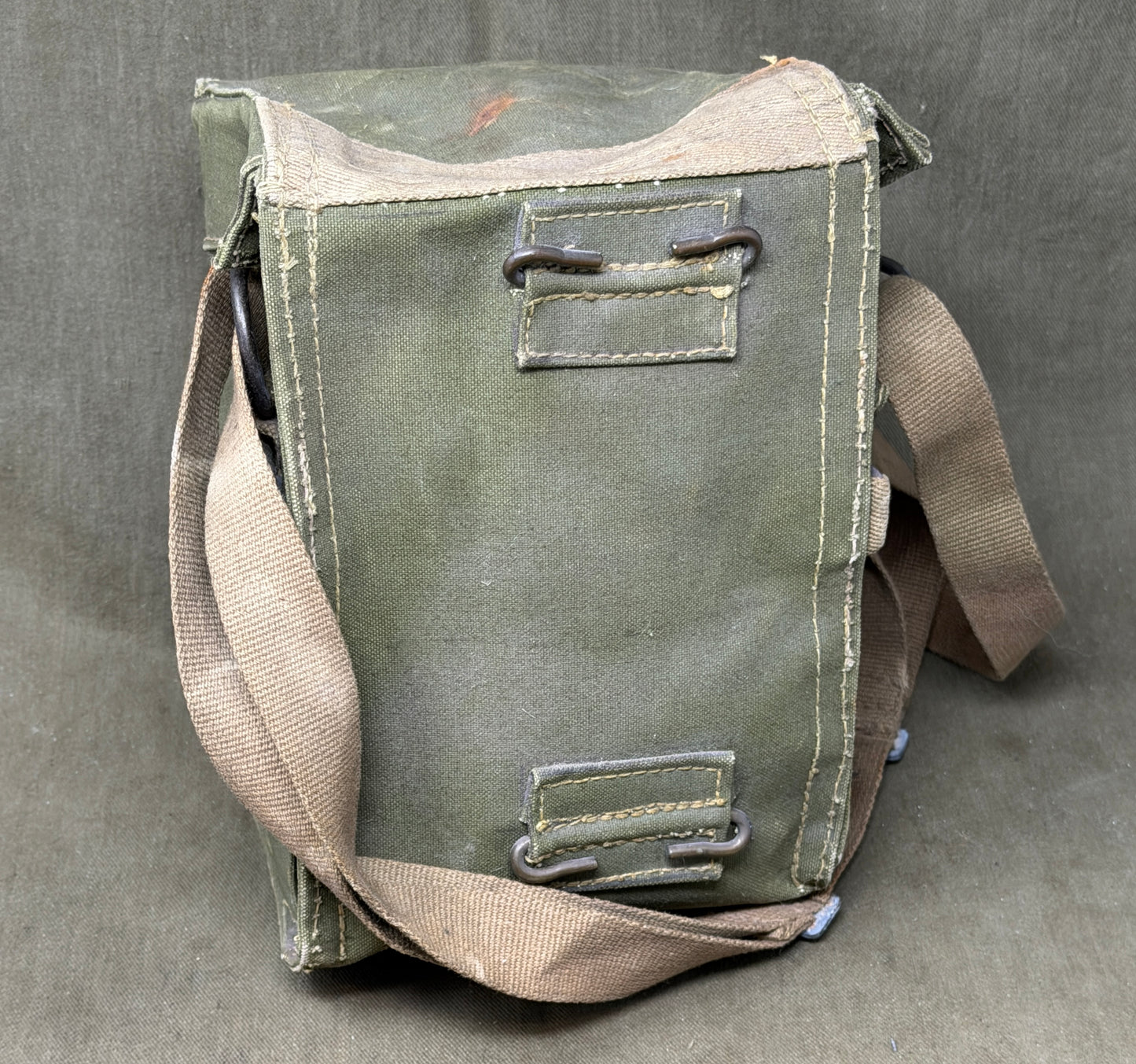 Original British Lightweight Respirator Haversack 1943 Dated – WWII Gas Mask Bag