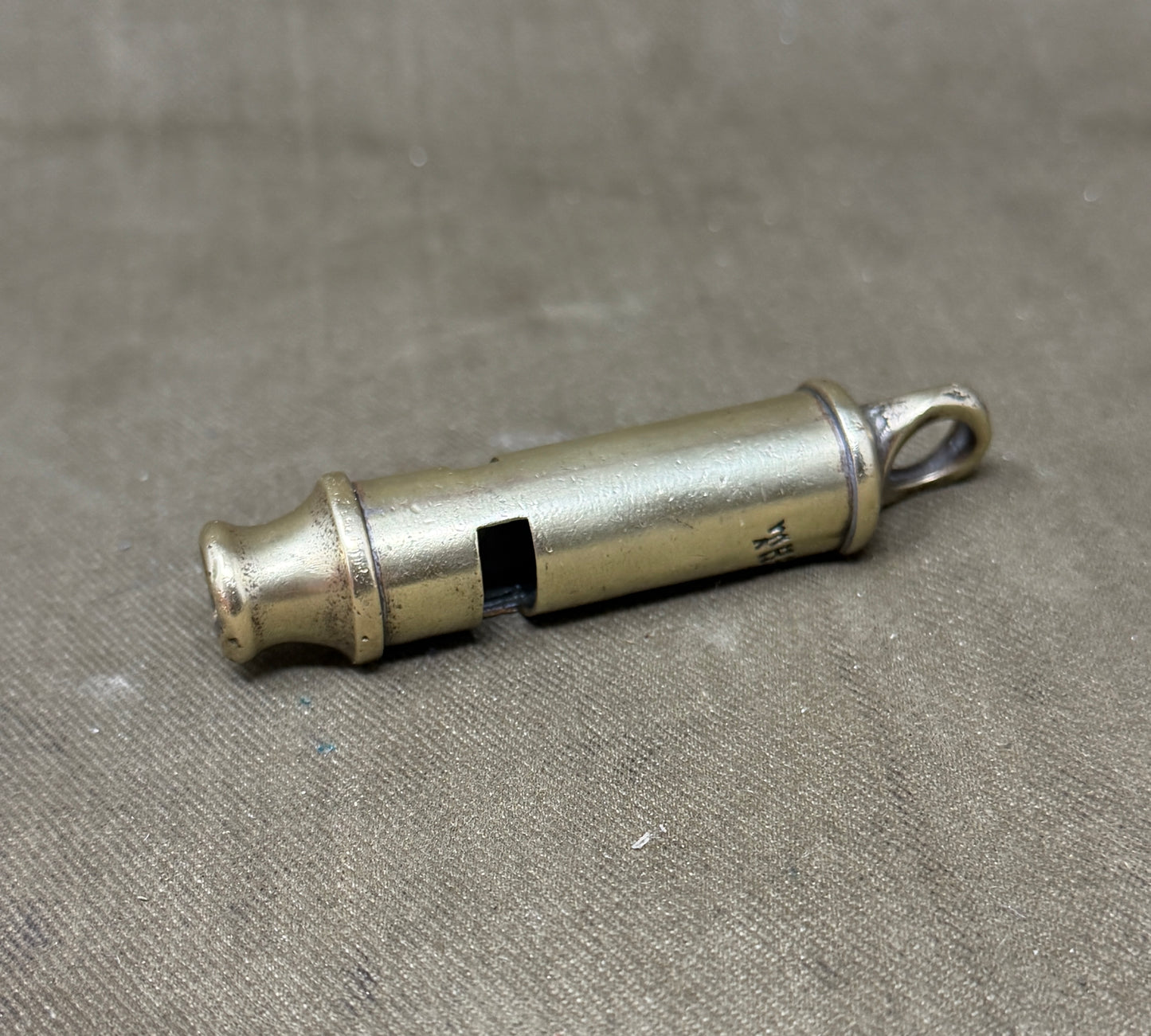 Original Victorian J. Hudson & Co Metropolitan Patent Brass Police Whistle – 13 Barr Street Birmingham c.1890-1910