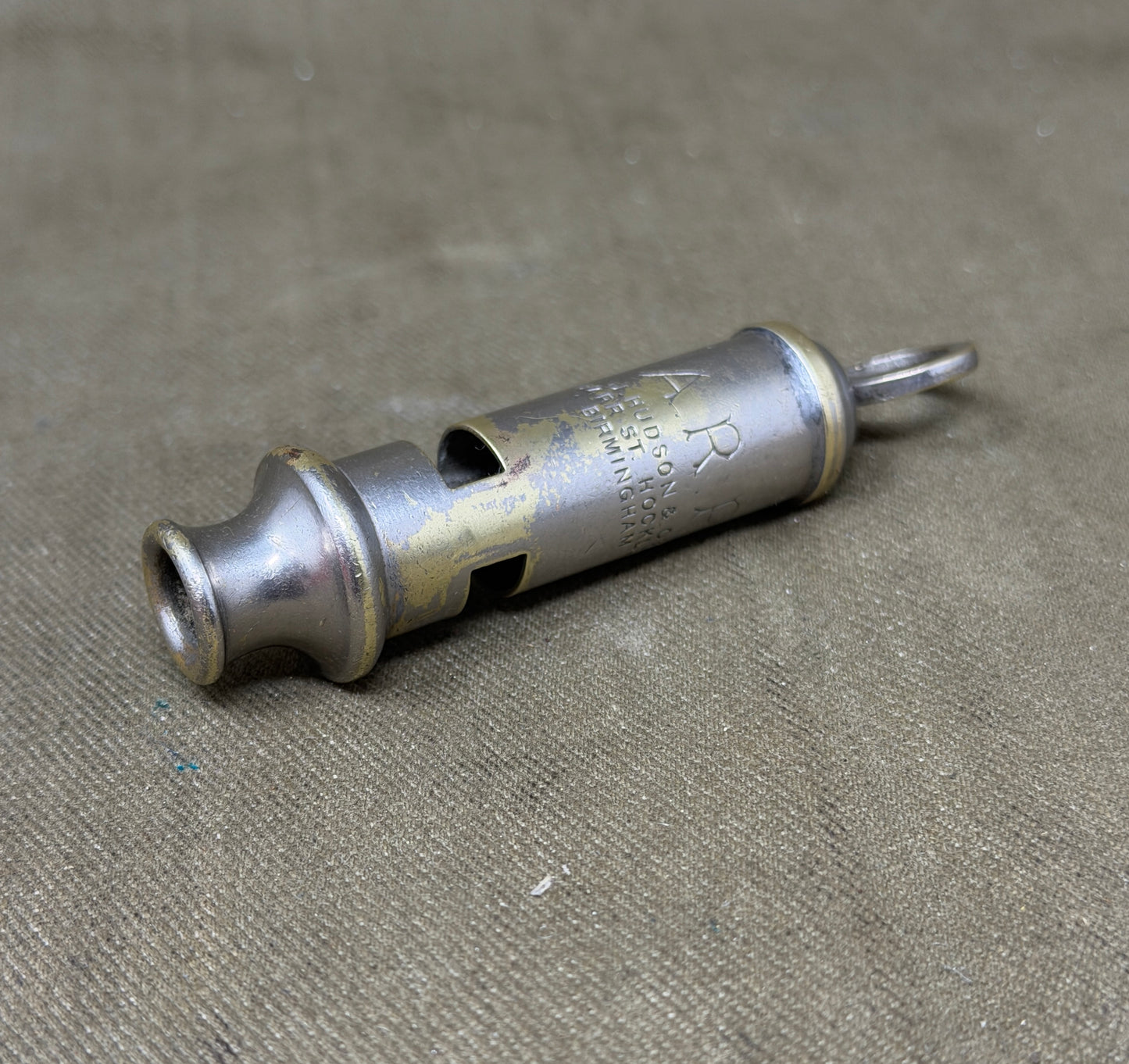 Original WWII British A.R.P. Air Raid Precautions Whistle by J. Hudson & Co, Birmingham