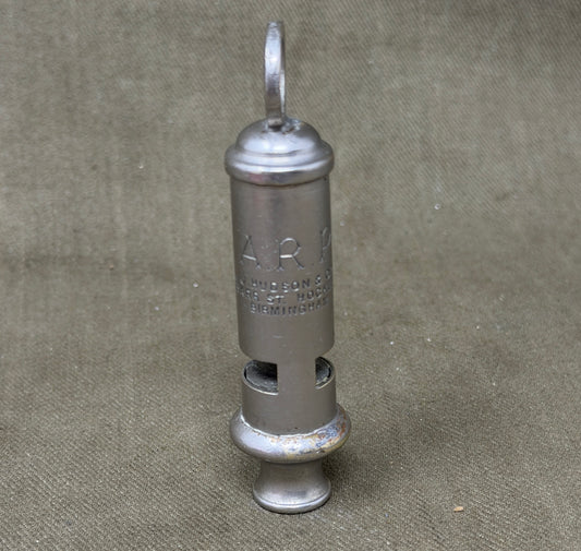 Original WWII British A.R.P. Air Raid Precautions Whistle by J. Hudson & Co, Birmingham