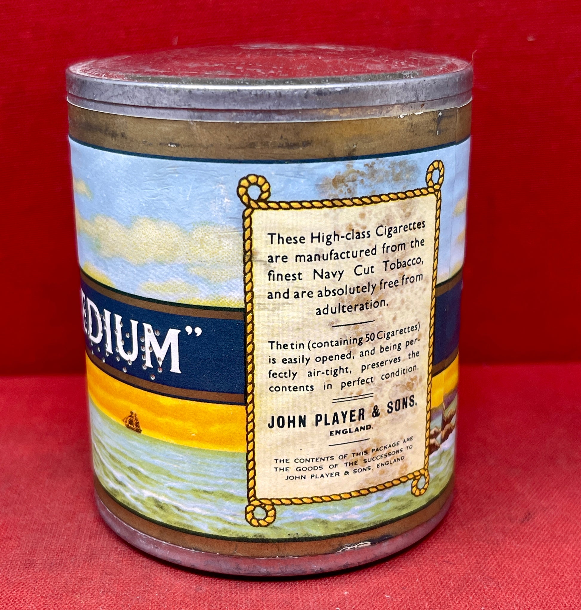 Tin of 50 Player's Navy Cut Medium Cigarettes, Unopened