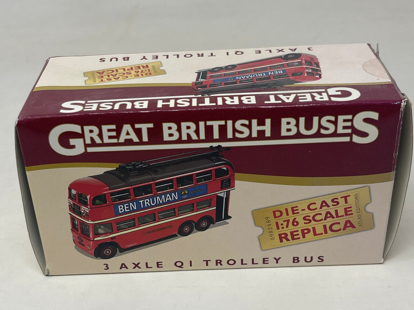 Die-Cast 1:76 Scale 3 Axle QI Trolley Bus