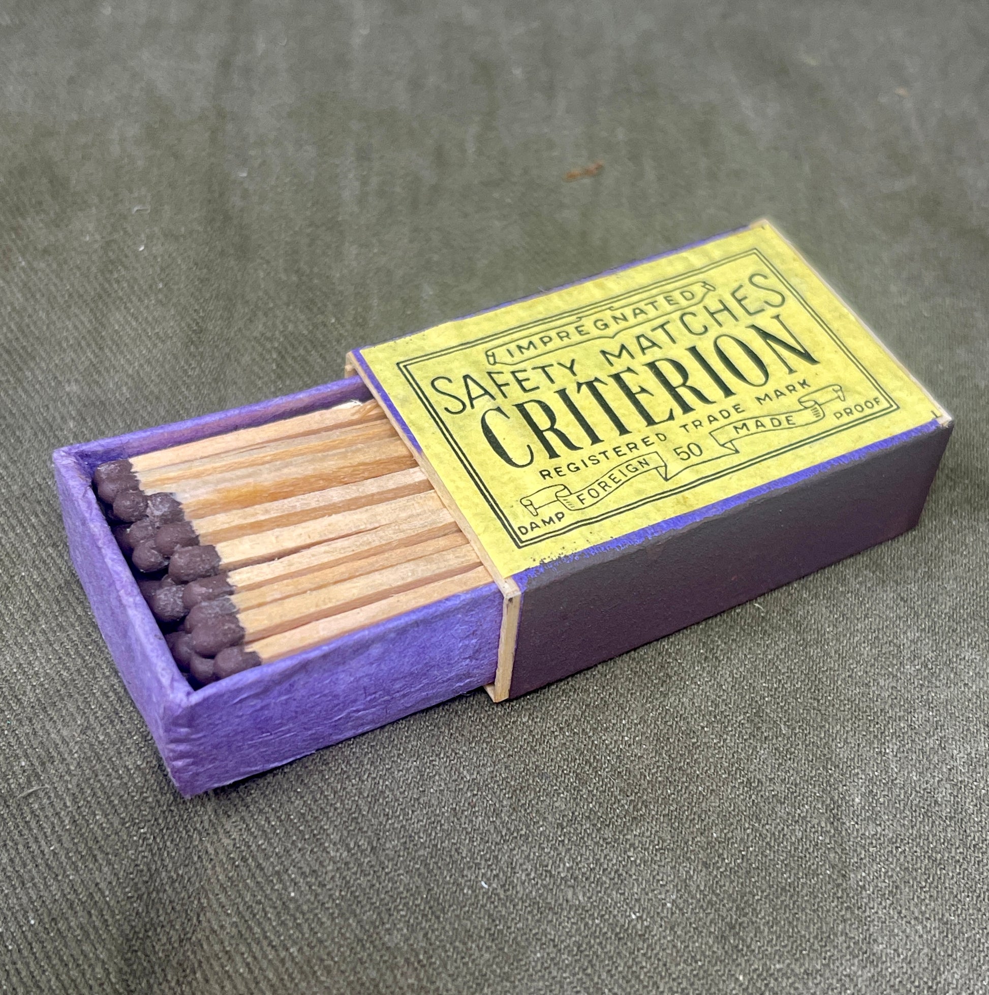 Canadian Criterion WW2 Impregnated Safety Matches