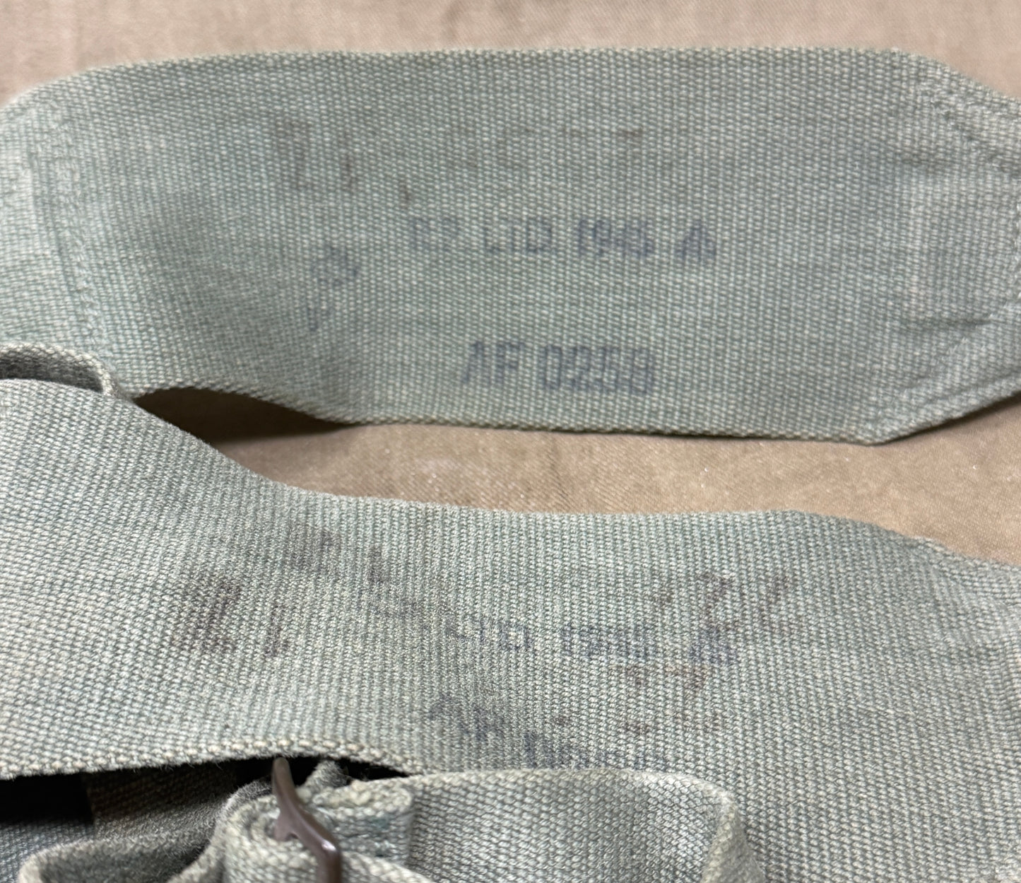 Original British Army 1944 Pattern Webbing Straps Pair – Dated 1945