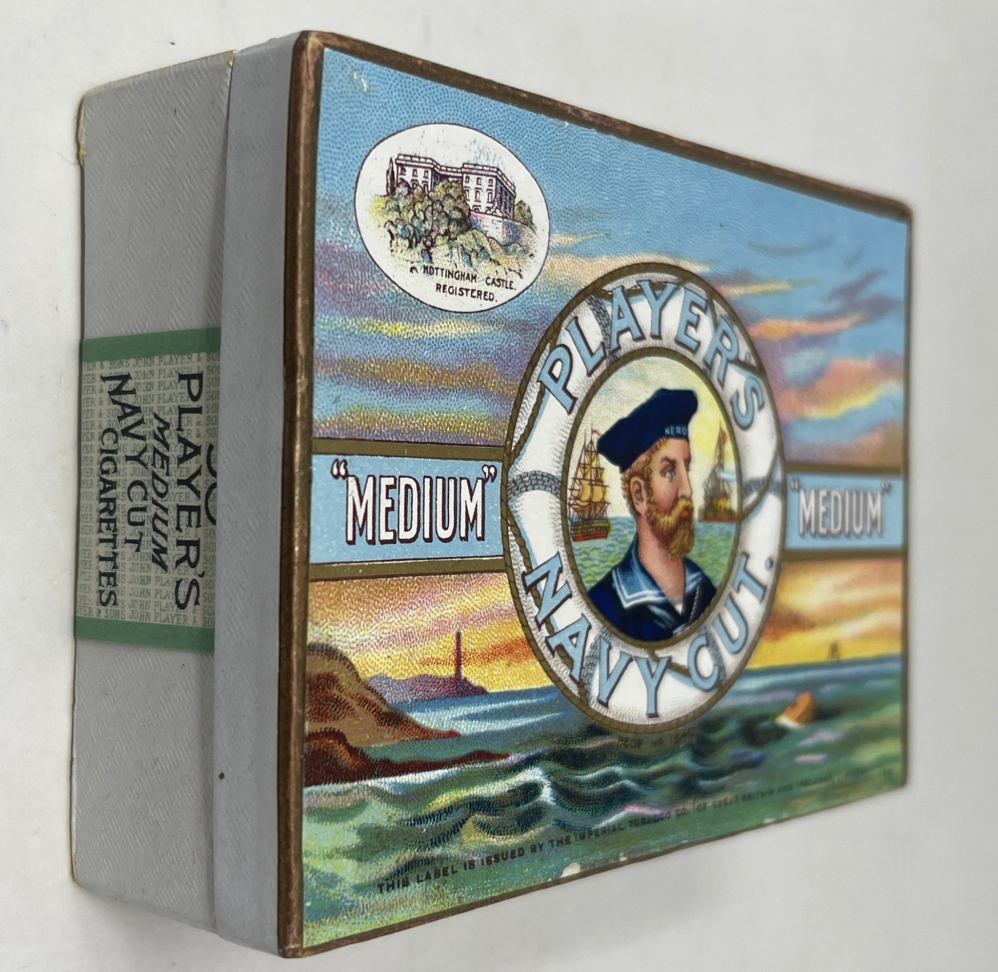 Rare WW2 Unopened John Players Navy Cut Medium Cigarettes Tin with 50 Pre  rolled Cigarettes + Unop