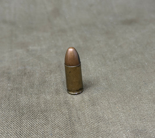 Original Inert WWII German 9mm Parabellum Cartridge – kam 11 67 1943 – HASAG, Occupied Poland