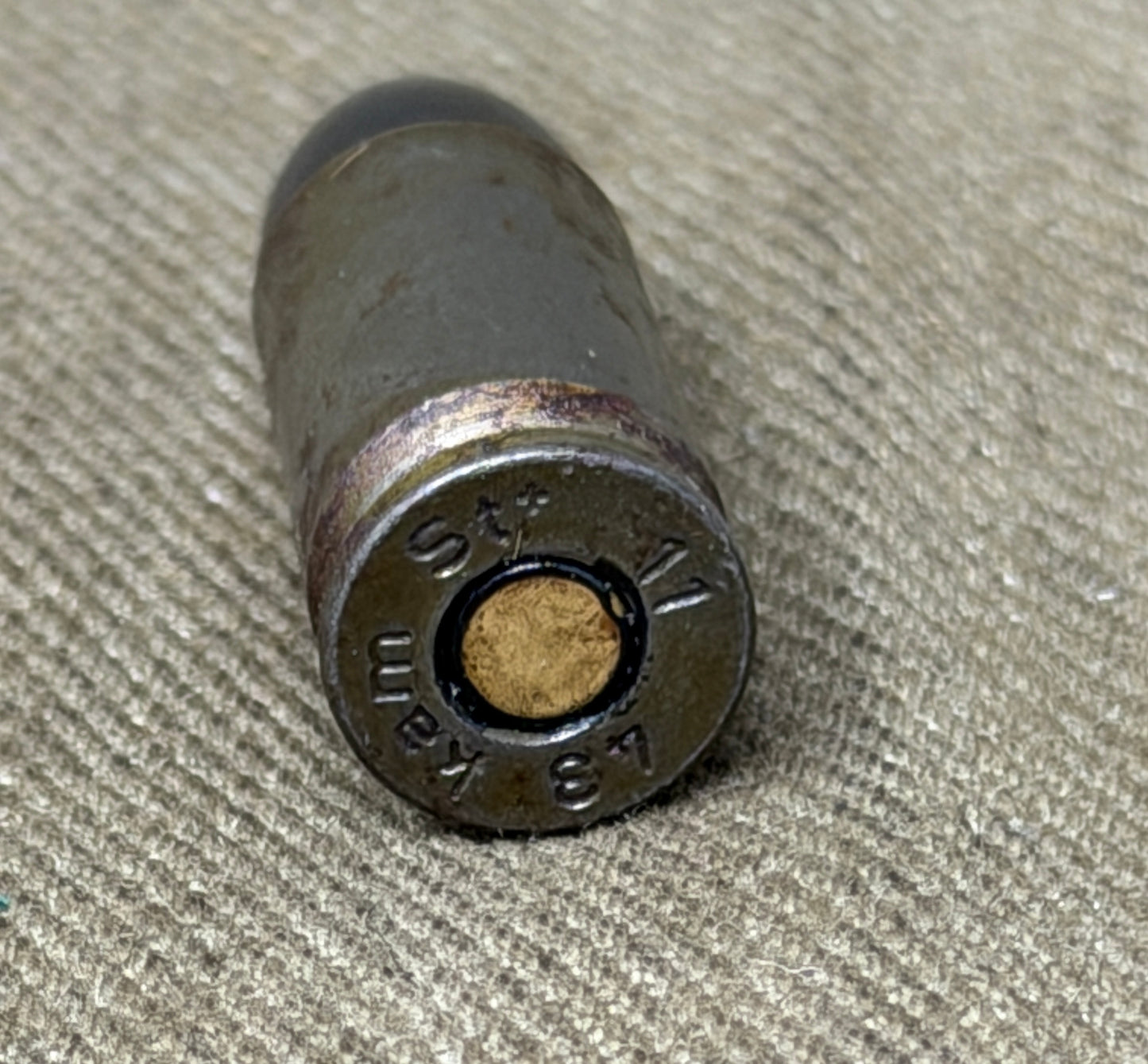 Original Inert WWII German 9mm Parabellum Cartridge – am St 6 1943 – Gustloff-Werke, Hirtenberg