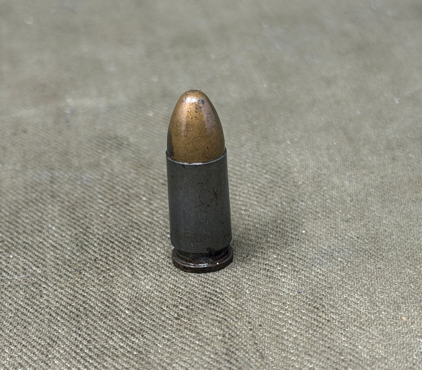 Original Inert WWII German 9mm Parabellum Cartridge – hla St 13 1941 – Metallwarenfabrik Treuenbrietzen
