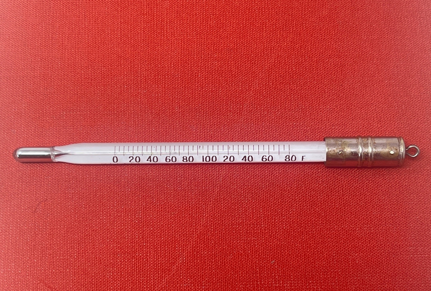 Vintage Thermometer in Aluminium Tube