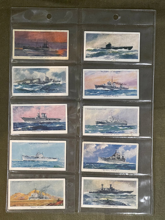 John Player & Sons Set of L25 British Naval Craft 1939 Cigarette Cards