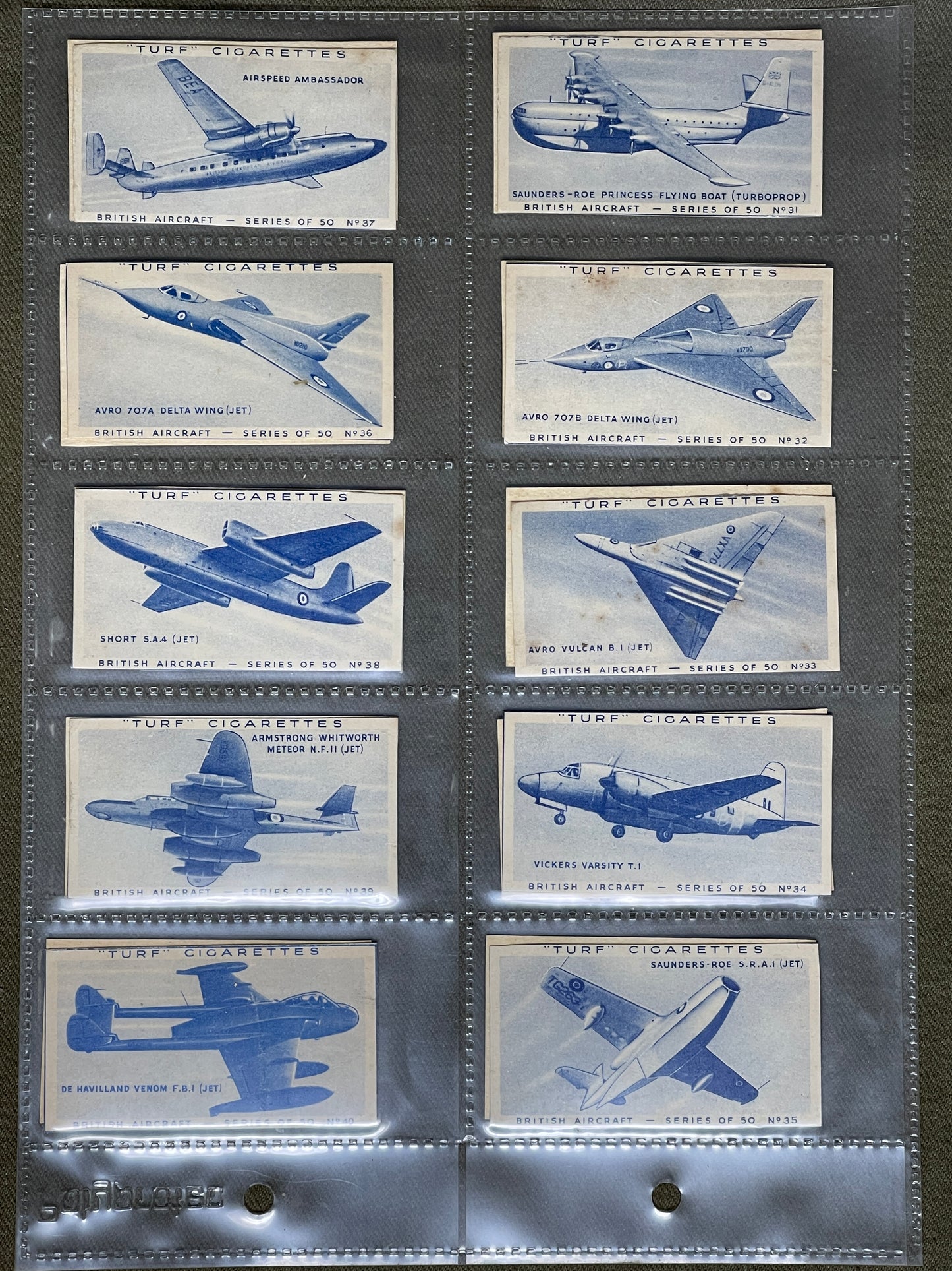 Turf Cigarette Card British Aircraft Series of 50