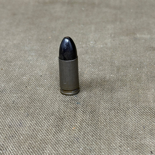Original WW2 German 9mm Parabellum Cartridge – emp 1942 – Black Bullet – Inert
