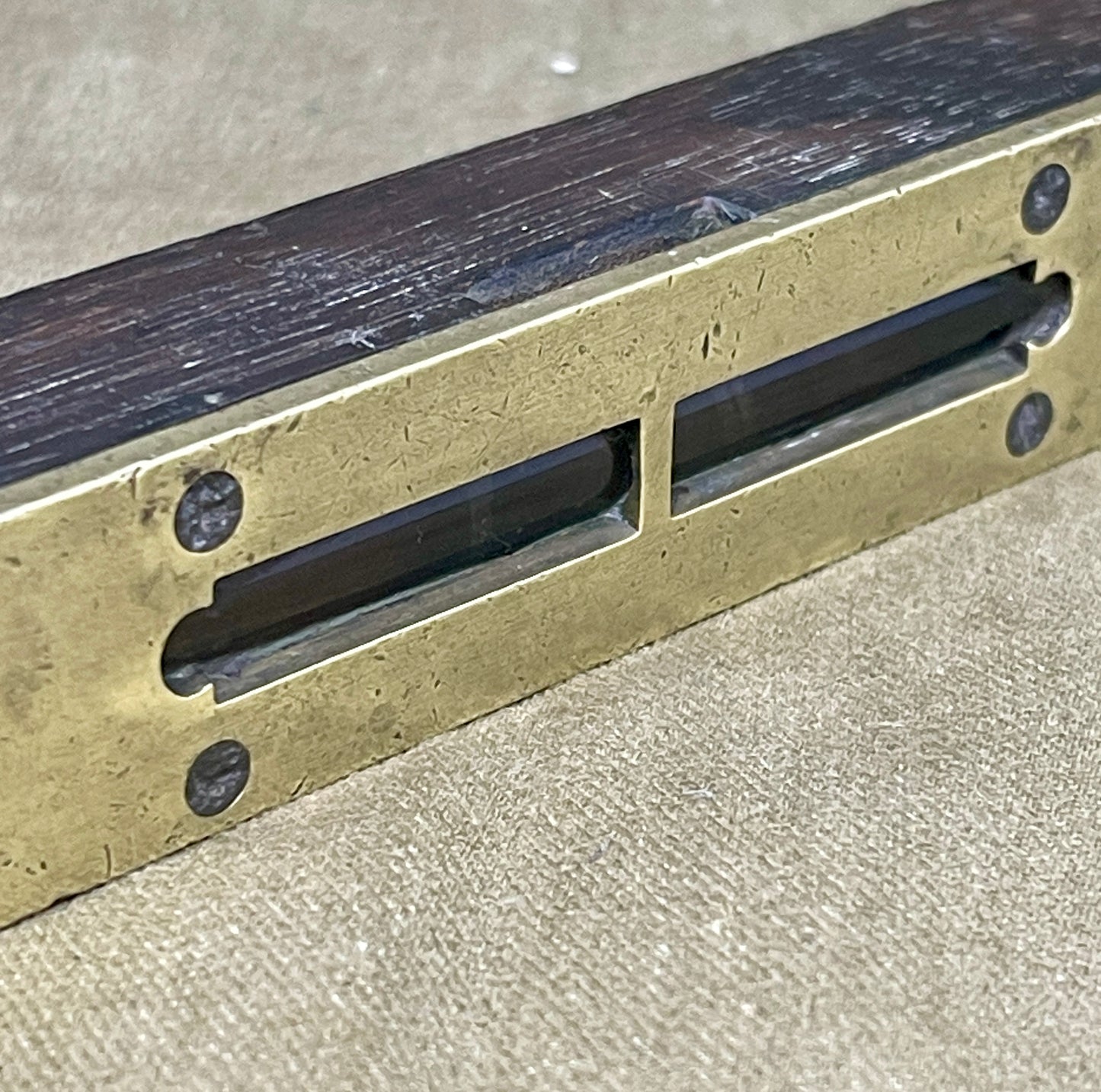 James Howarth Sheffield Brass Spirit Level – Vintage Carpenter’s Tool