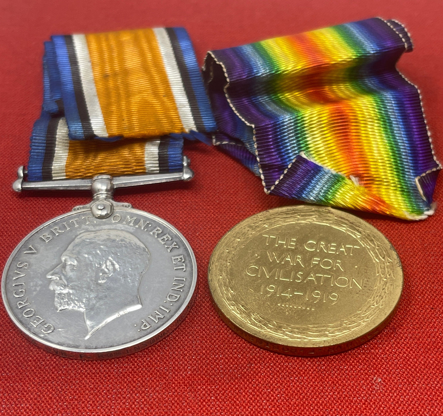 WW1 Pair  British War Medal Victory Medal