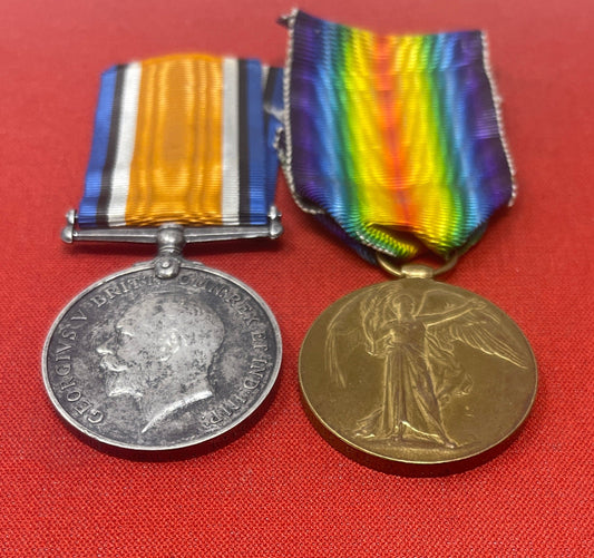 580895 Pte H Mills Liverpool. British War Medal Victory Medal