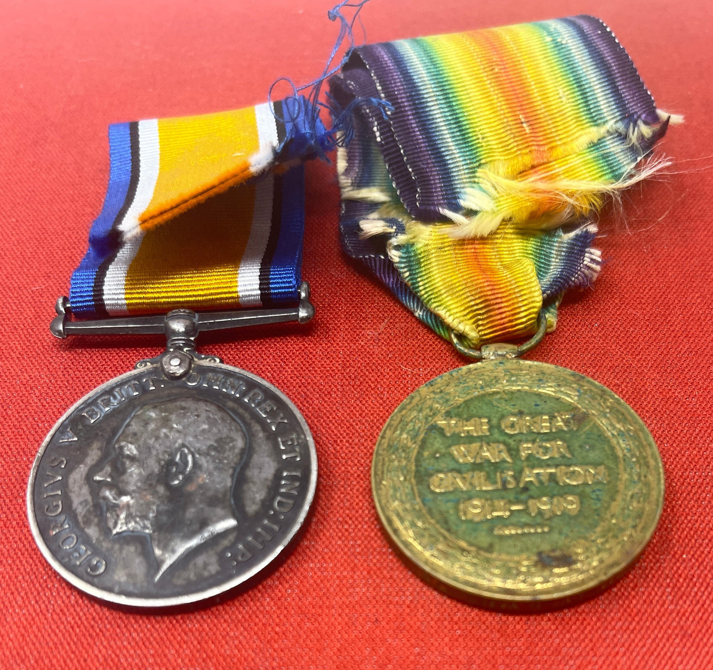 WW1 Pair  RA British War Medal Victory Medal