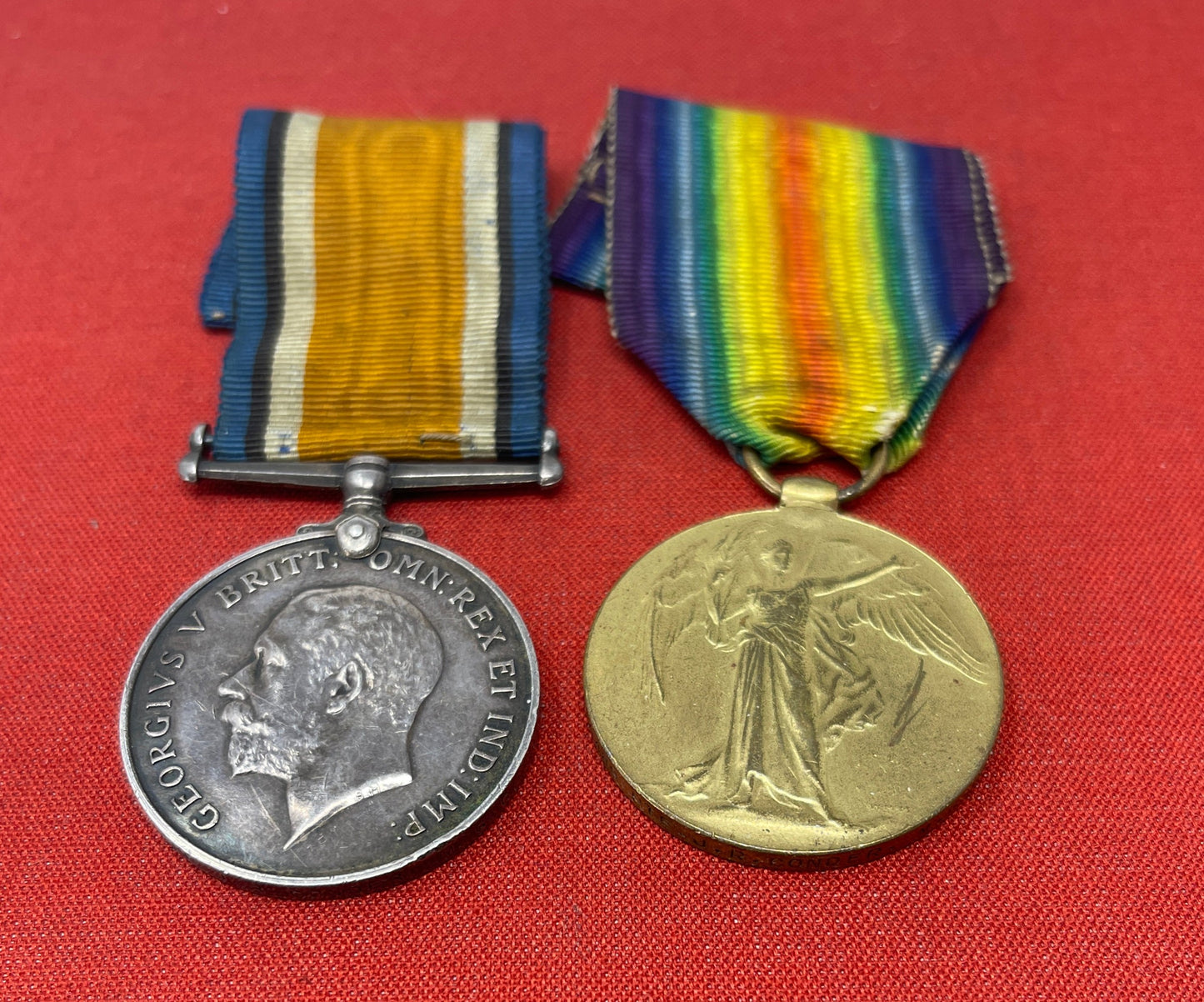British War Medal and Victory Medal pair  DLI