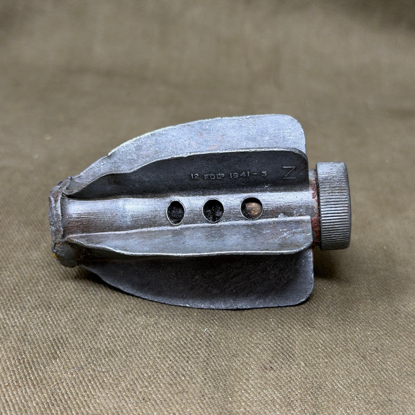 WW2 British 2 Inch Mortar Tail Fin – FD Ltd 1941 – Original