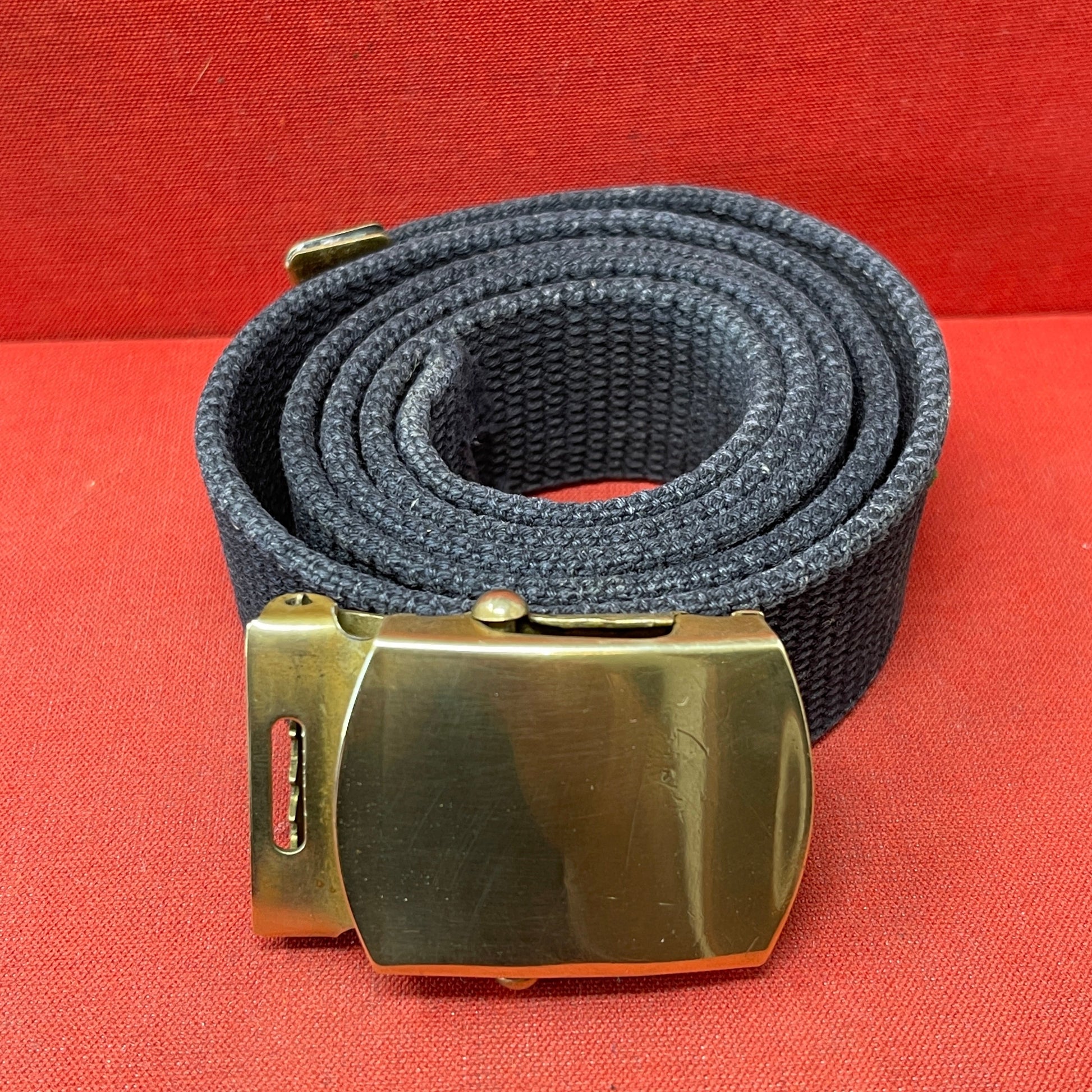 US Army Black Web Belt with Brass Buckle