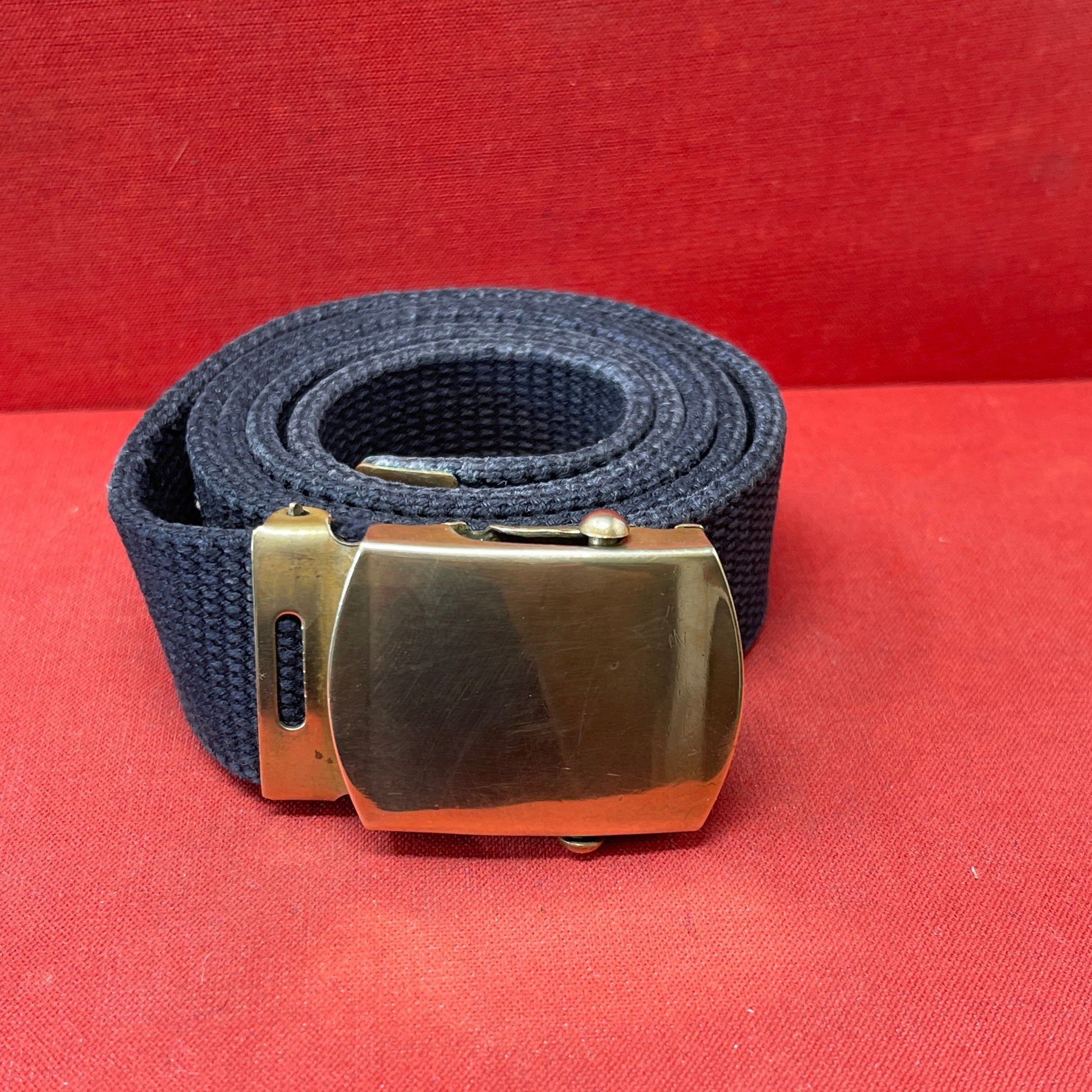 US Army Black Web Belt with Brass Buckle