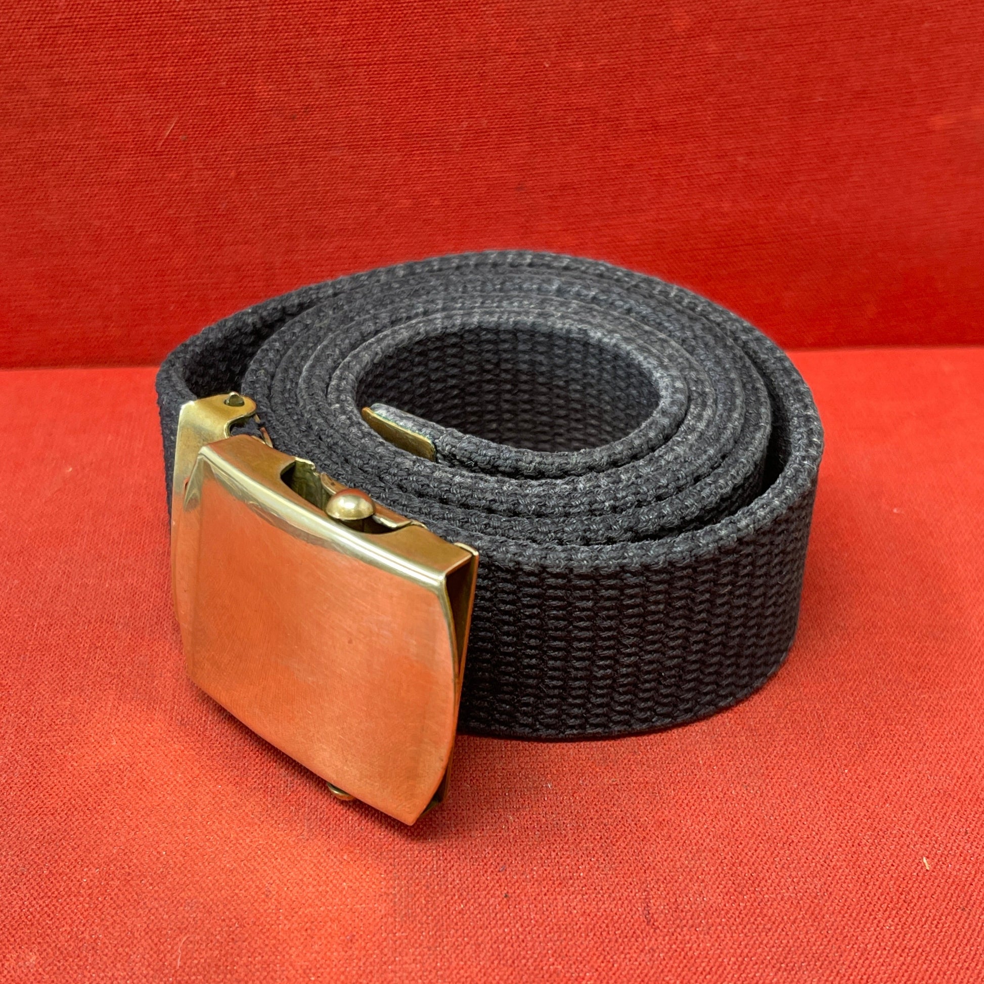 US Army Black Web Belt with Brass Buckle