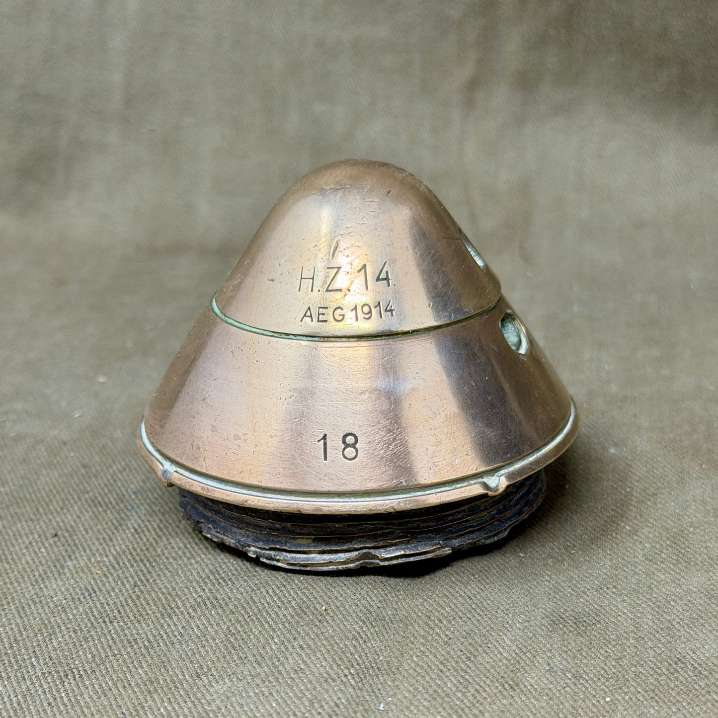 WW1 German H.Z.14 Artillery Fuze – AEG 1914 – Original Inert