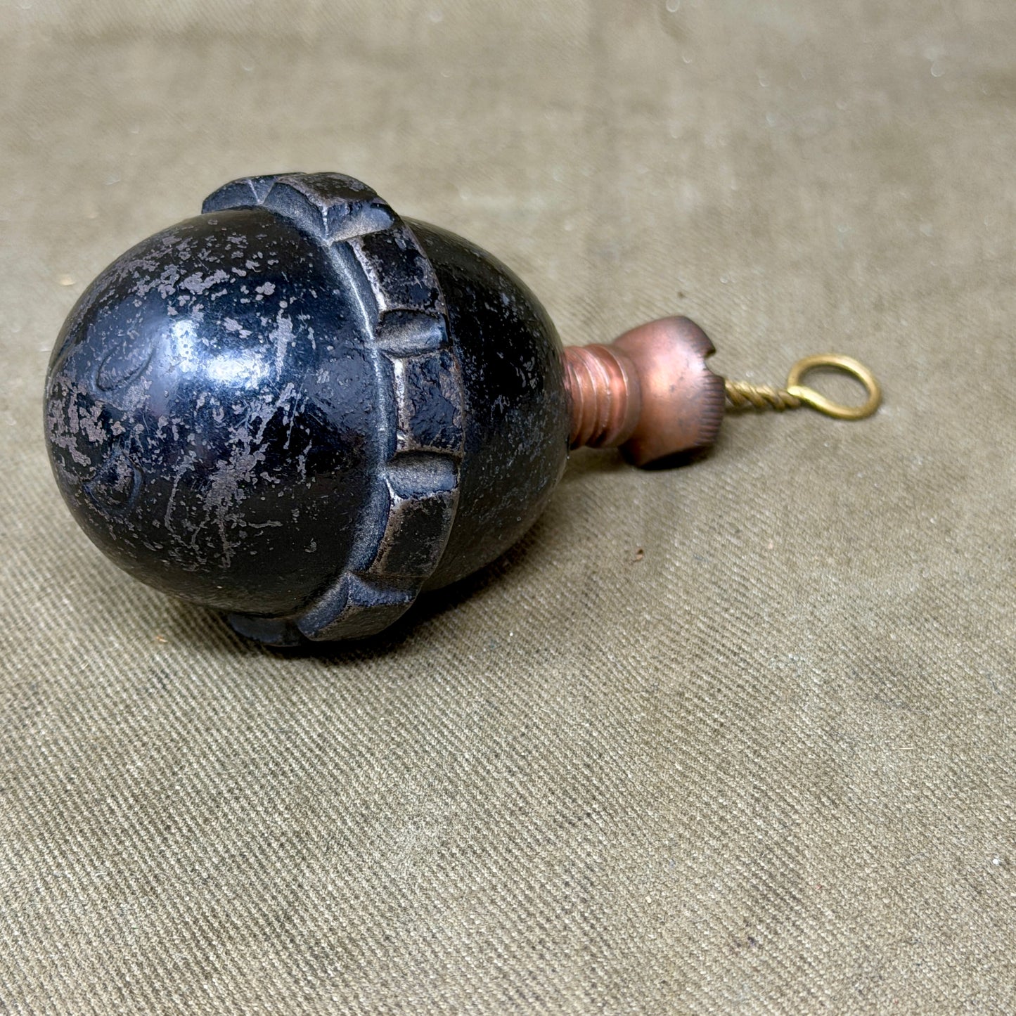 Original WWI German M1917 Eierhandgranate Egg Grenade – Inert – Complete Fuse