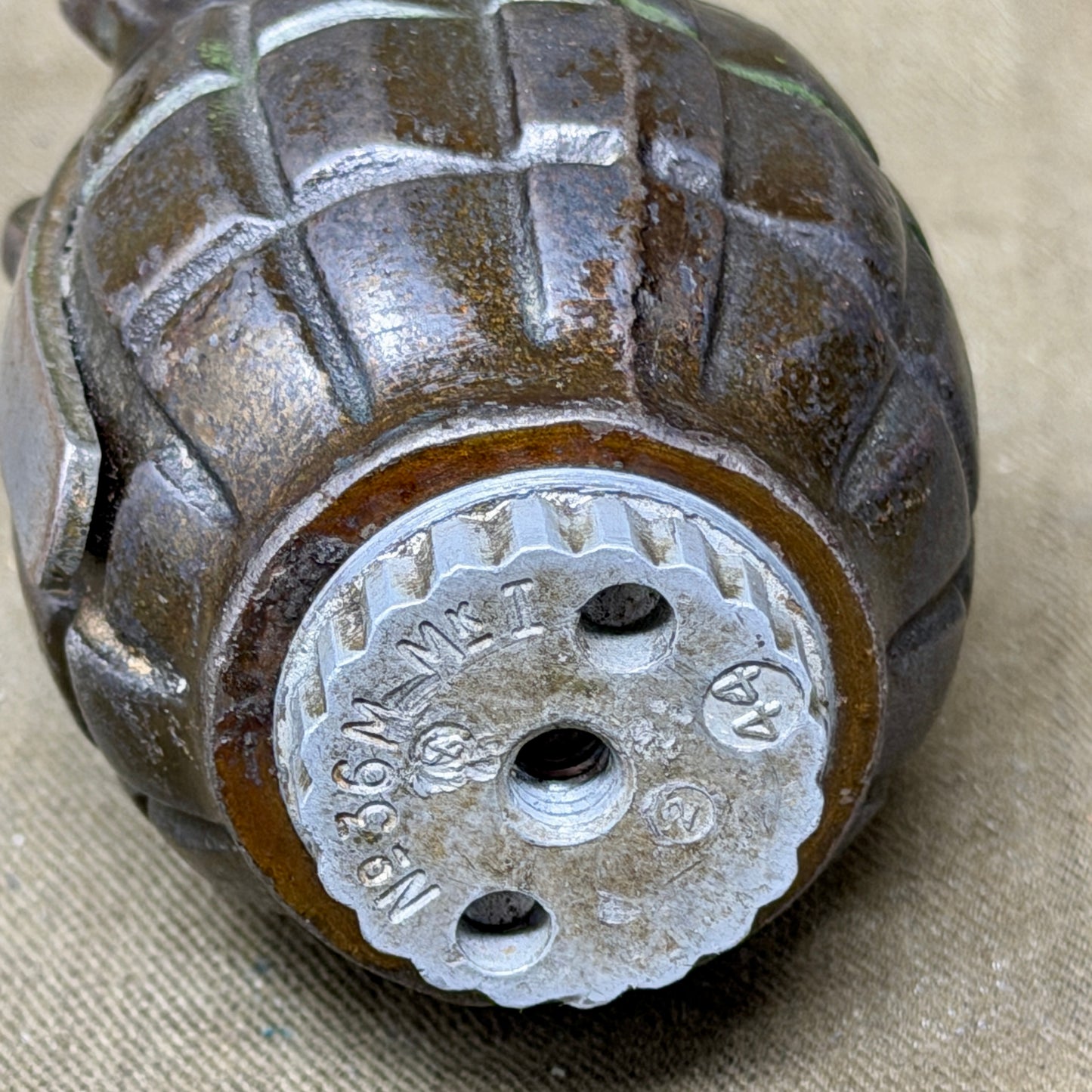 Original British No.36M Mk I Mills Bomb Hand Grenade – Complete Inert Example
