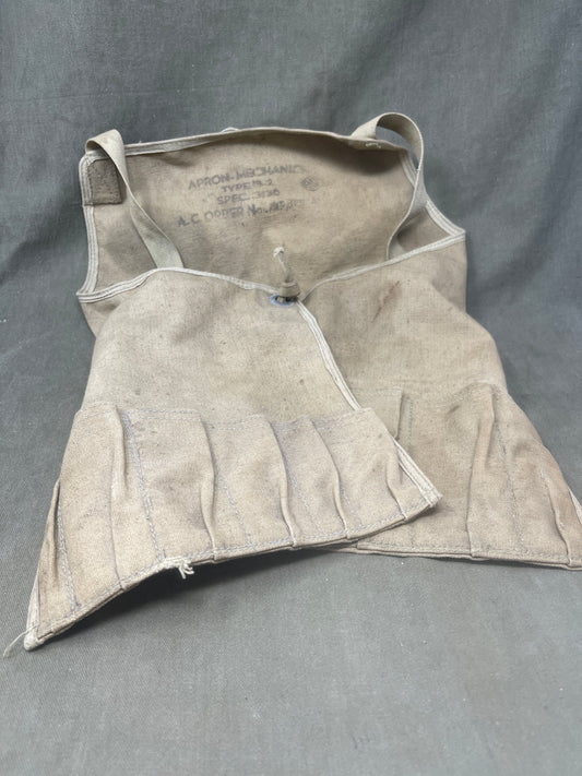 US Army Air Force corps AAF WW2 Mechanics Apron Type B-2 Spec 3136 Khaki Canvas