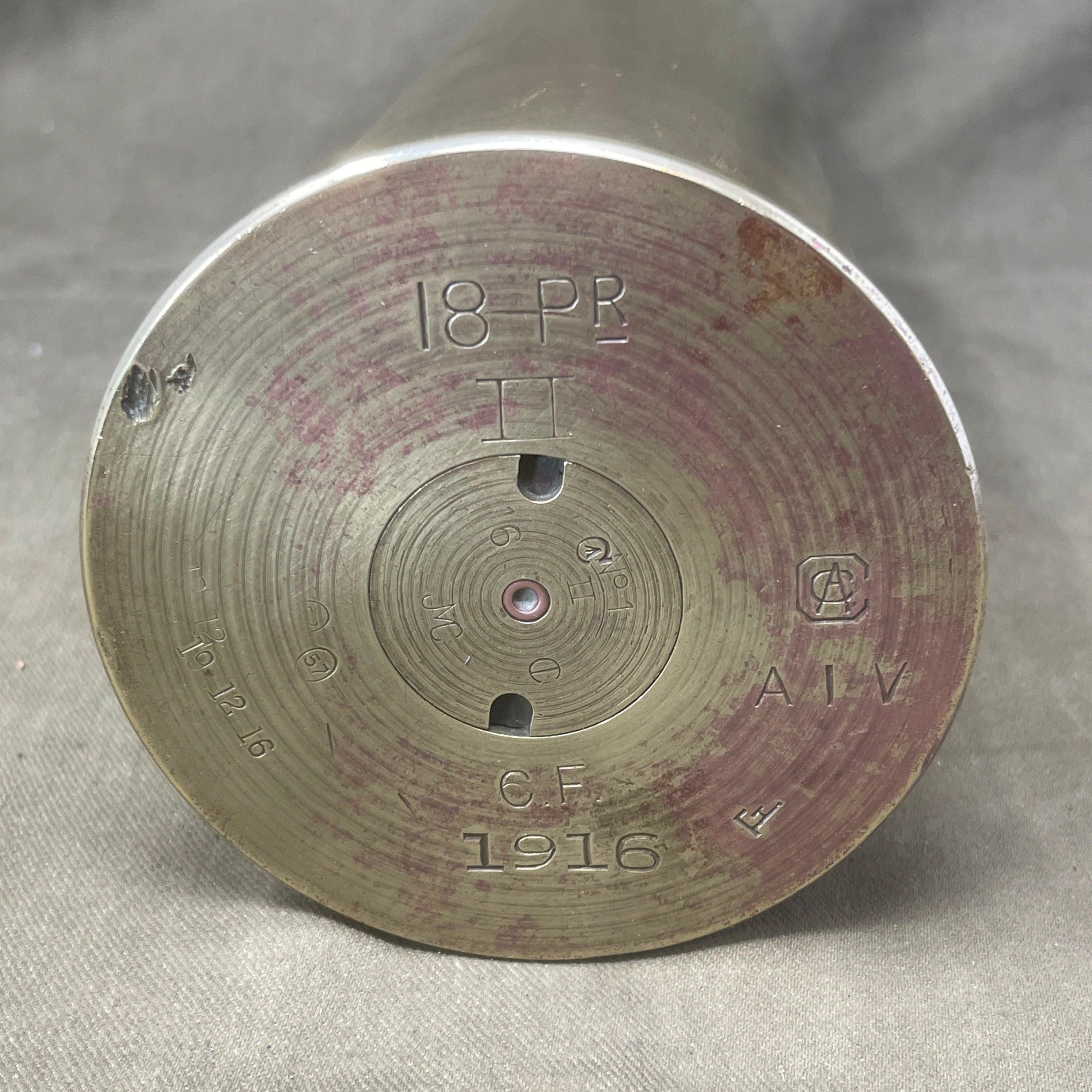 1916 Rising Shells WW1 1916 Dated 18 Pdr Brass Shell Case