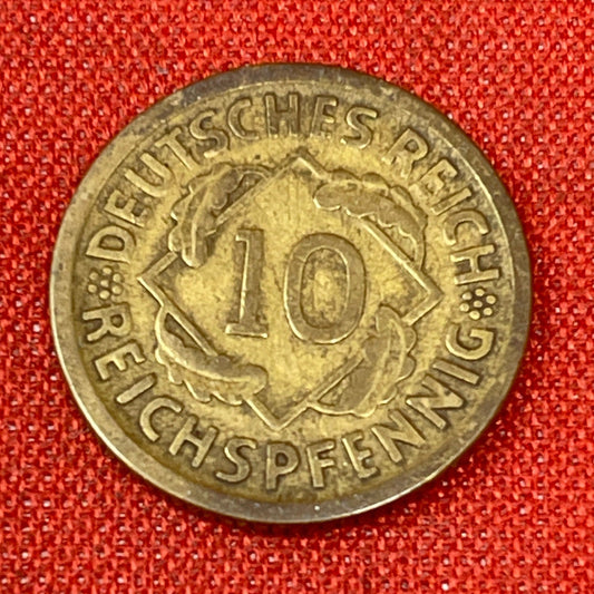 WEIMARER REPUBLIK 10 Reichspfennig 1924, D. Fast Stempelglanz