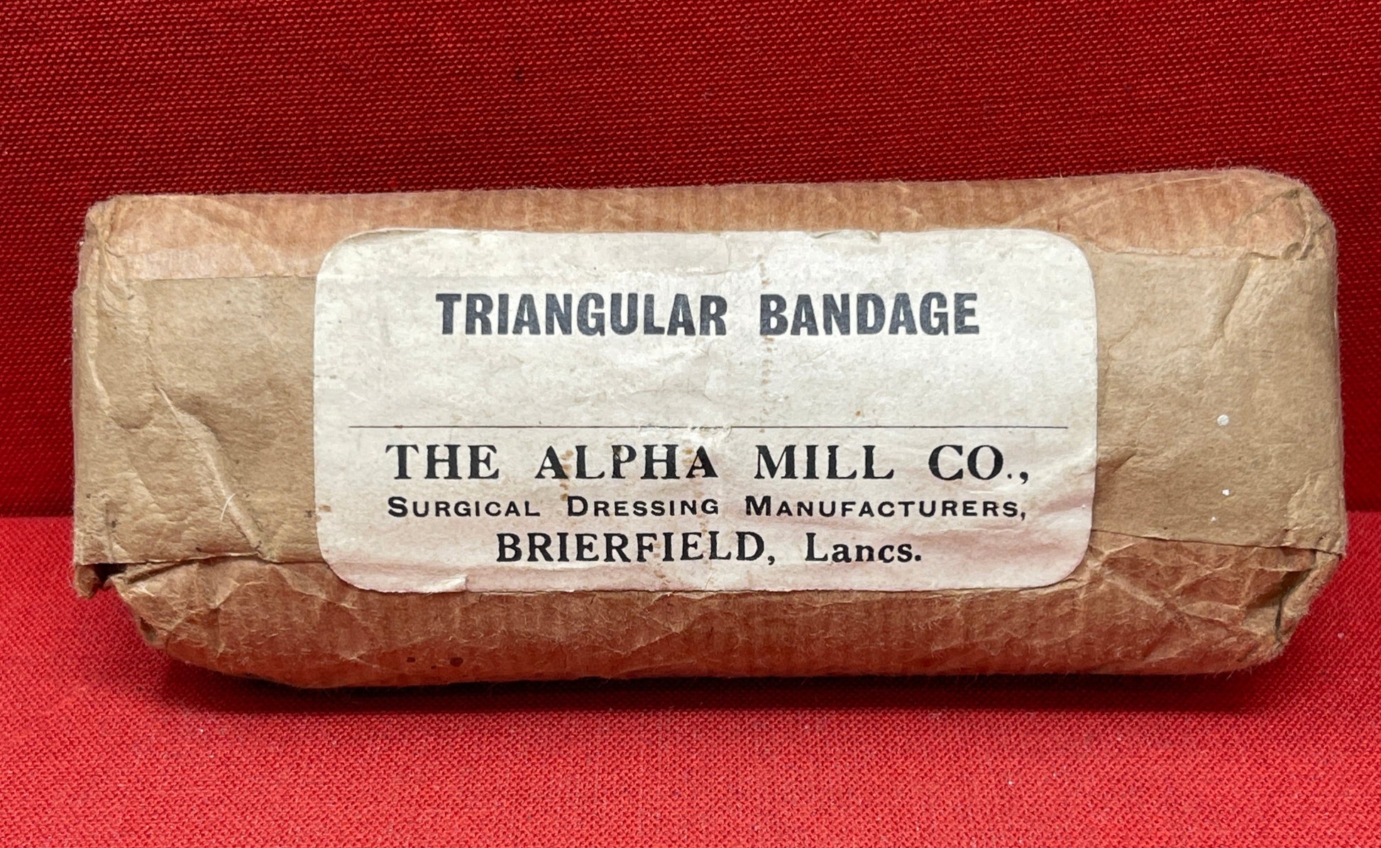 British  Triangular Bandage The Alpha Mill Co. Surgical Dressing Brierfield Lancs