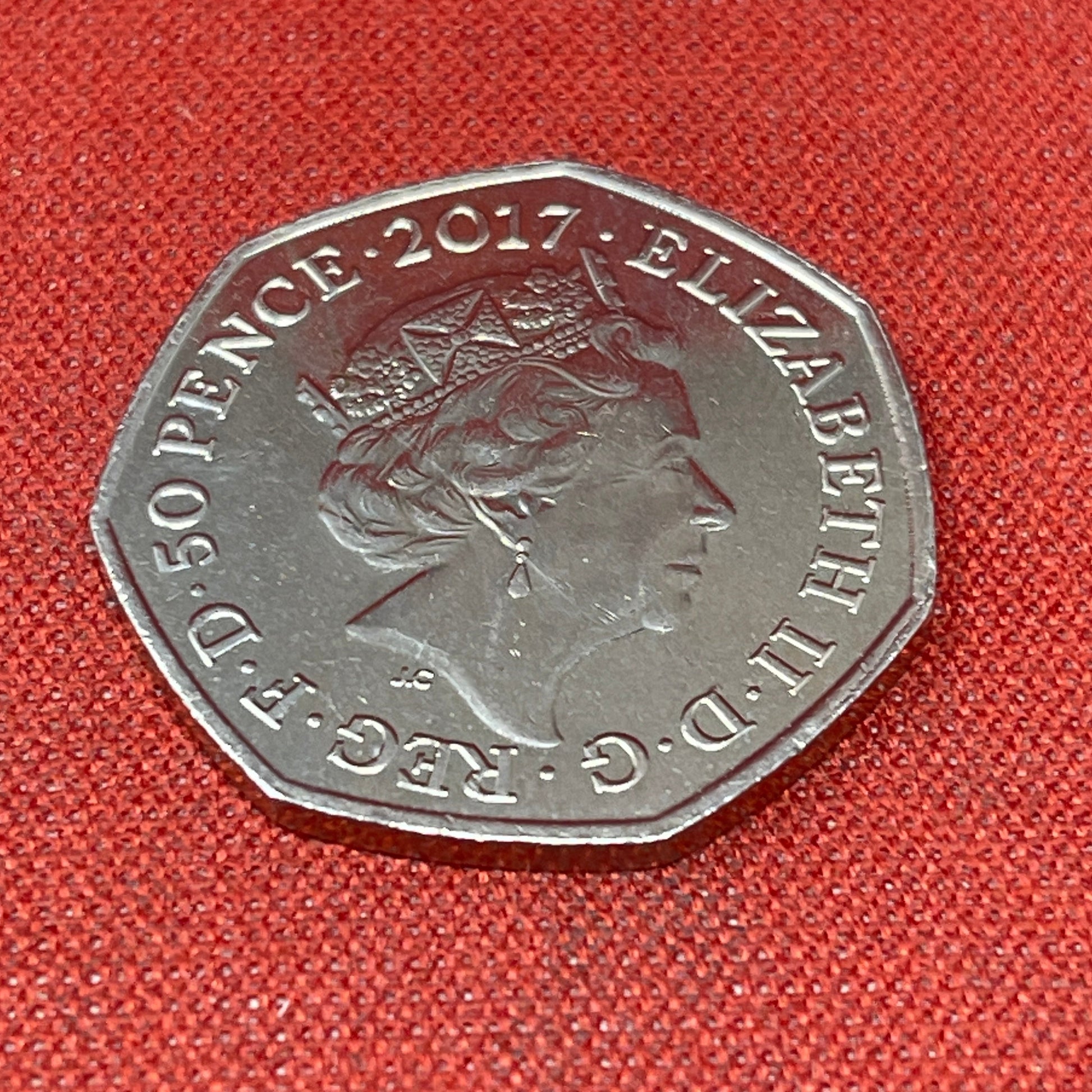 Benjamin Bunny 50p Coin 2017 celebrating the works of Beatrix Potter.