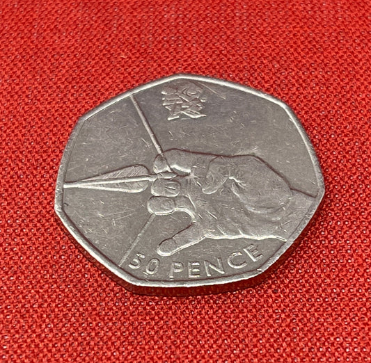 Olympics Archery 50p Fifty Pence Coin - Circulated