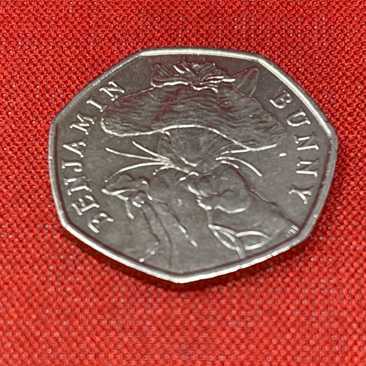 Benjamin Bunny 50p Coin 2017 celebrating the works of Beatrix Potter.