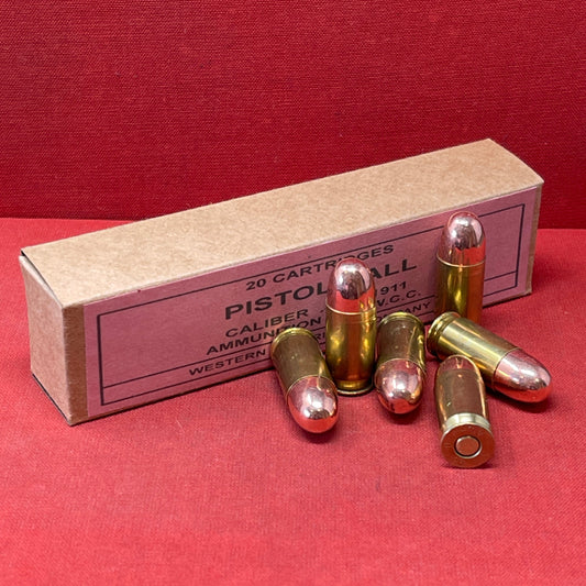 .45 ACP Inert Round FMJ Round Nose Fitted with INERT Primer