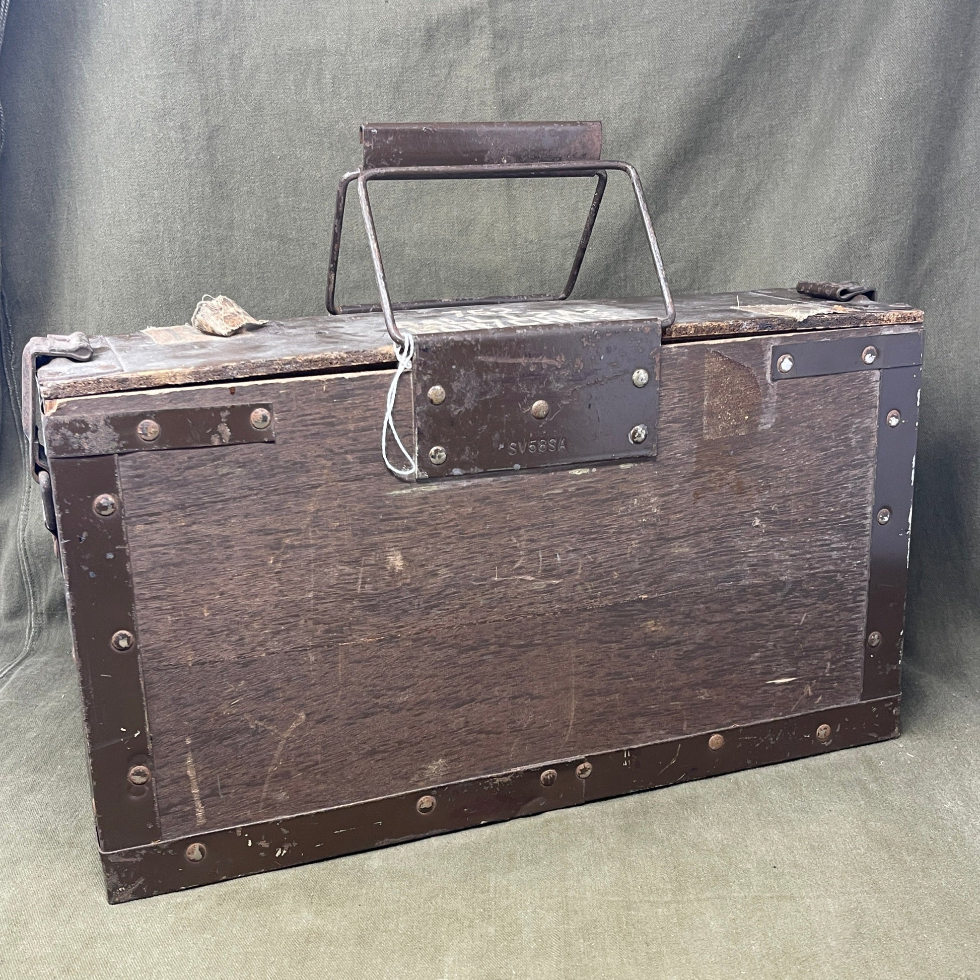 Post War British wooden ammo box, exactly the same as the British WW2 ammo box  Good condition with good clear markings, 