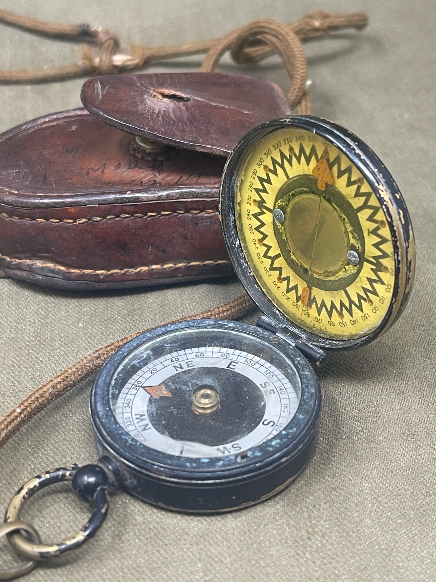 WWI British Military Comper Caseass by Short & Mason – With Original Leath