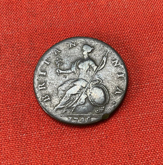 1748 King George II Half Penny