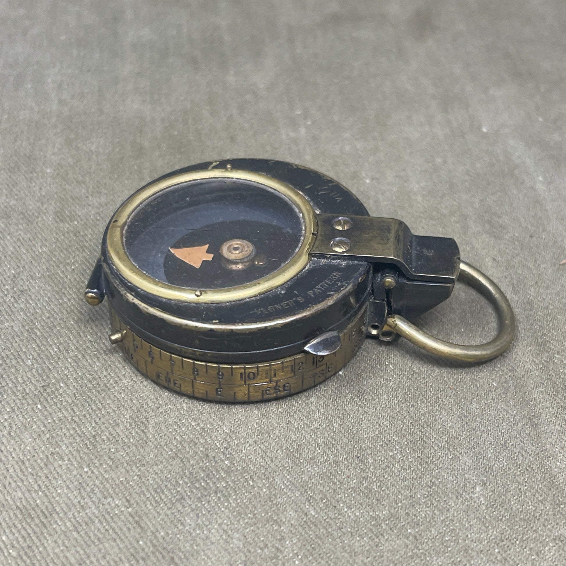 WWI British Verners Patent Marching Compass by Wright Ltd Dated 1916