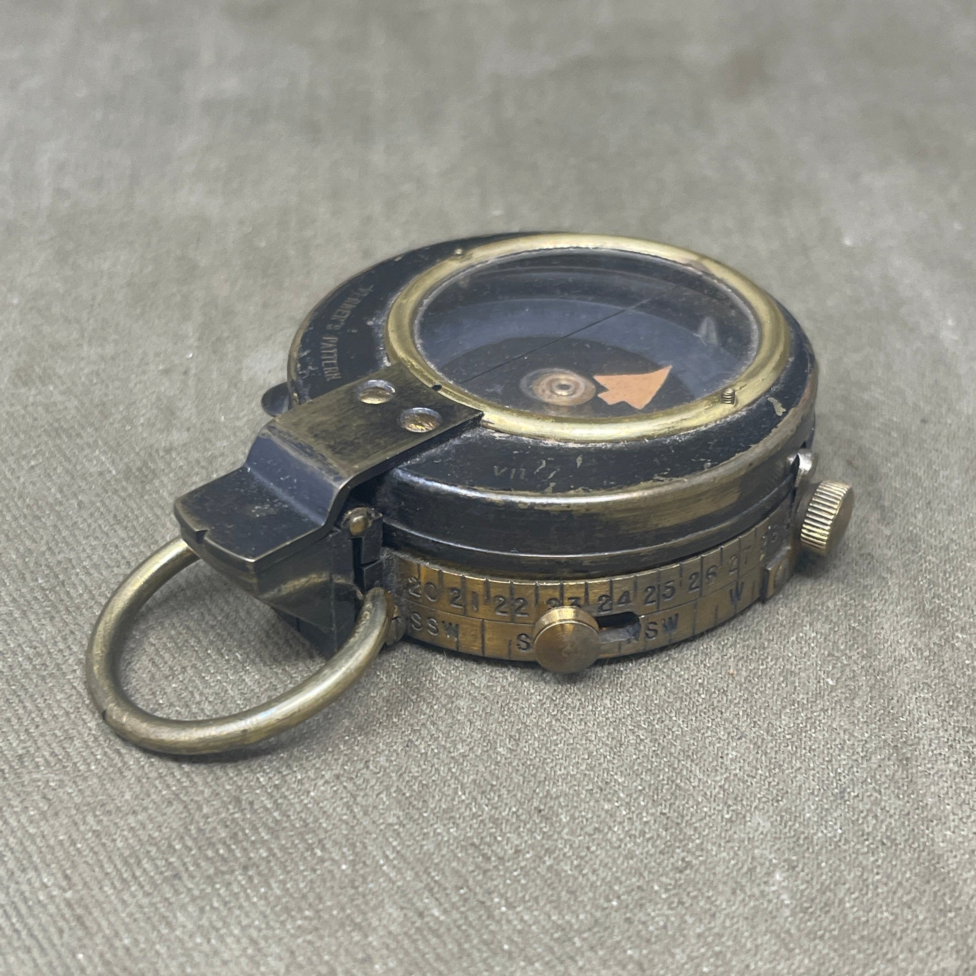 WWI British Verners Patent Marching Compass by Wright Ltd Dated 1916