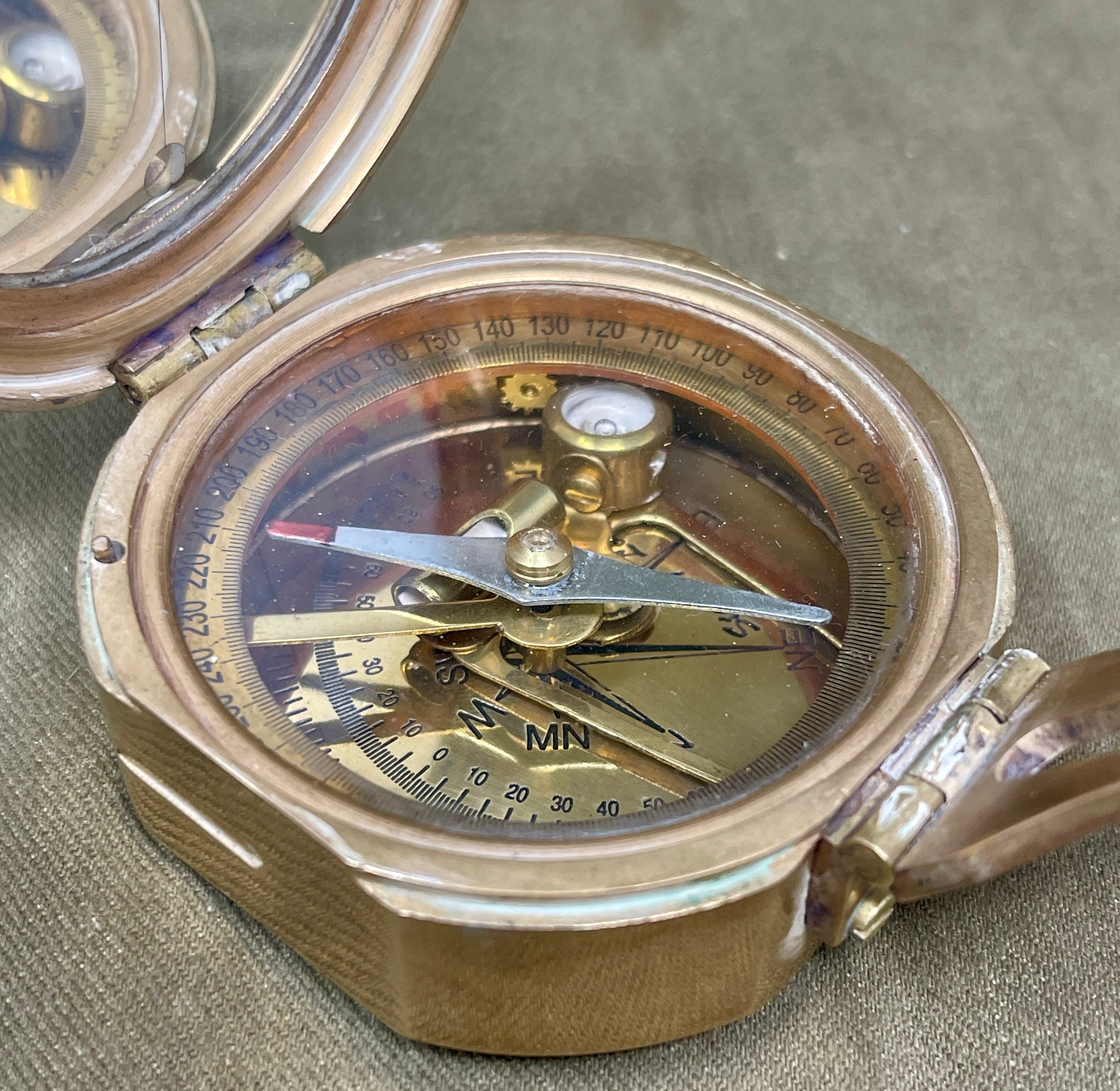 Stanley London Solid Brass Brunton Compass – Nautical Sine Model