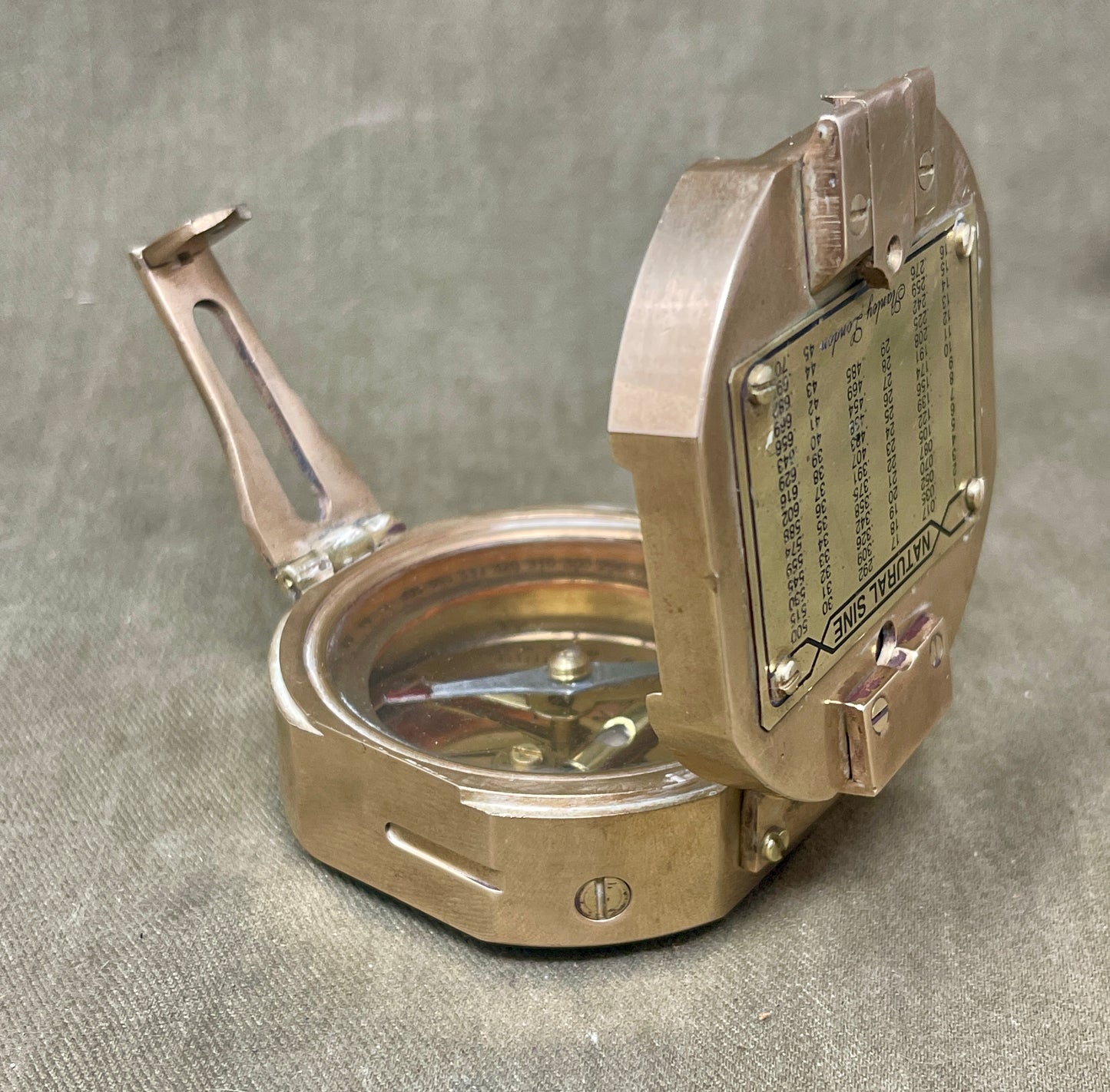 Stanley London Solid Brass Brunton Compass – Nautical Sine Model