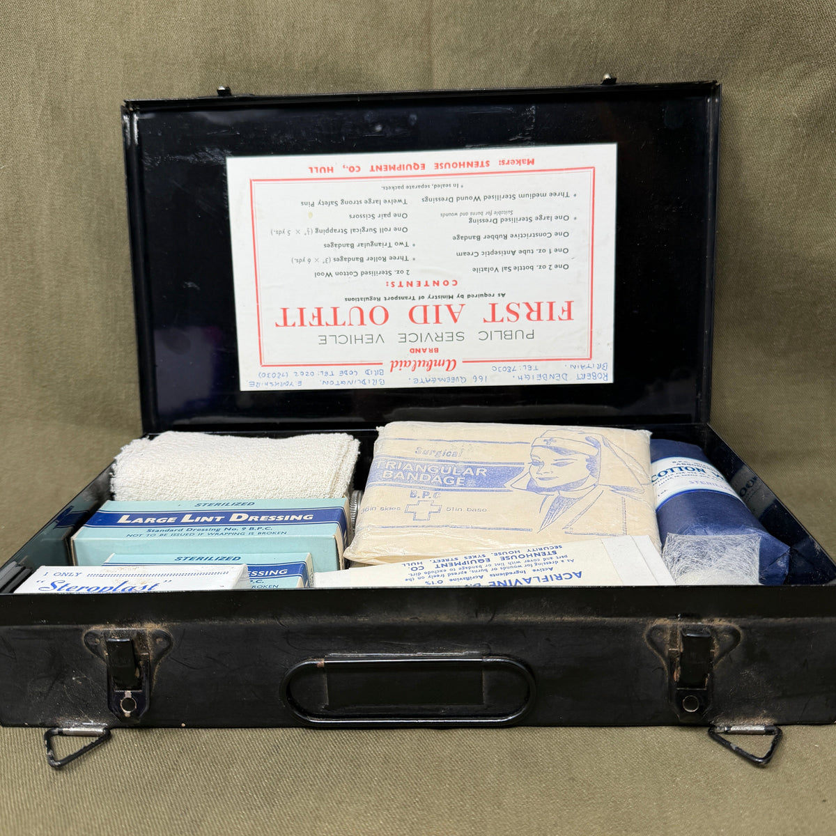 Vintage Stenhouse Equipment Hull Public Service Vehicle First Aid Outfit – Complete Kit