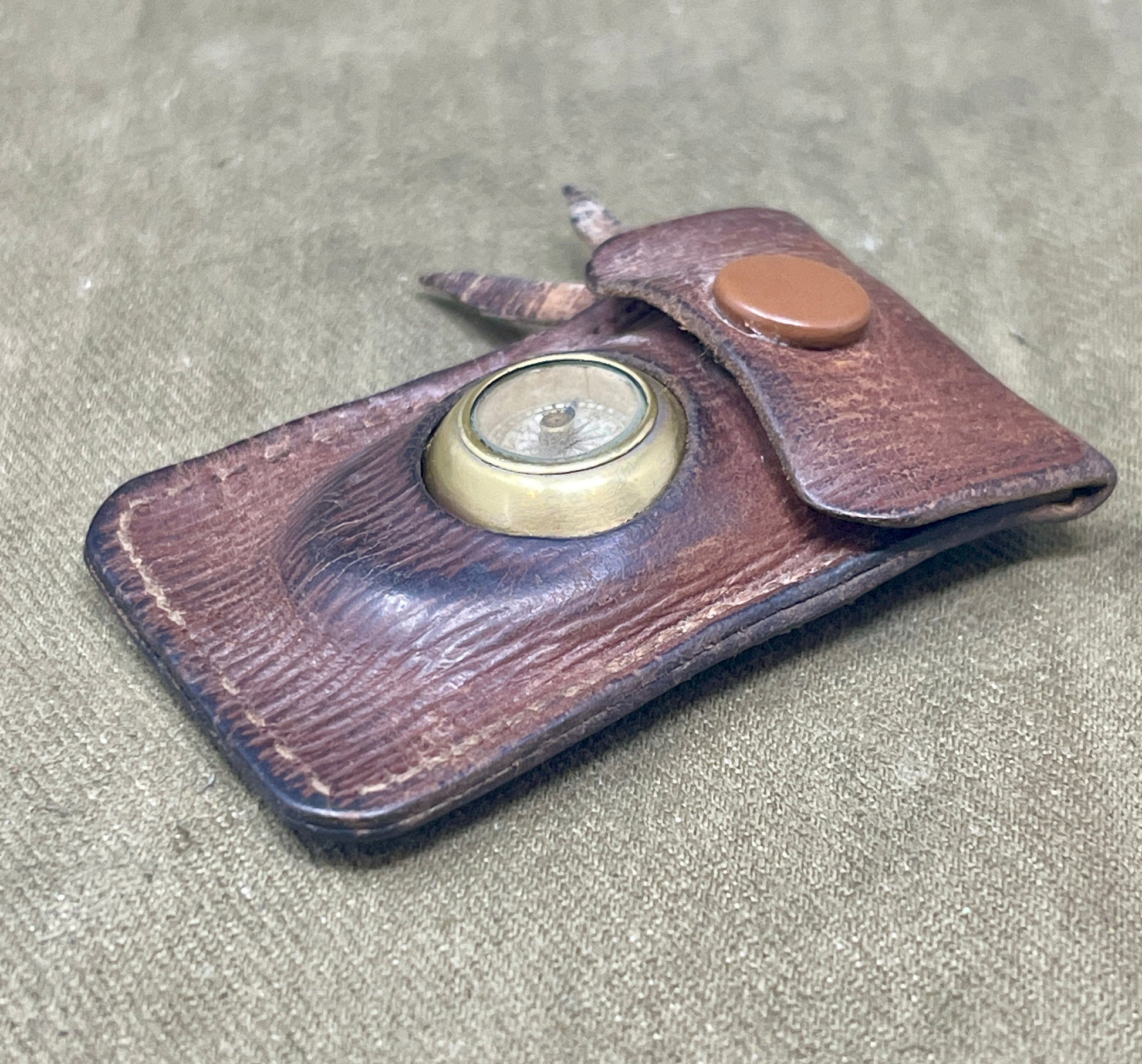 Pathfinder Compass With Magnifying Glass In Original Leather Case