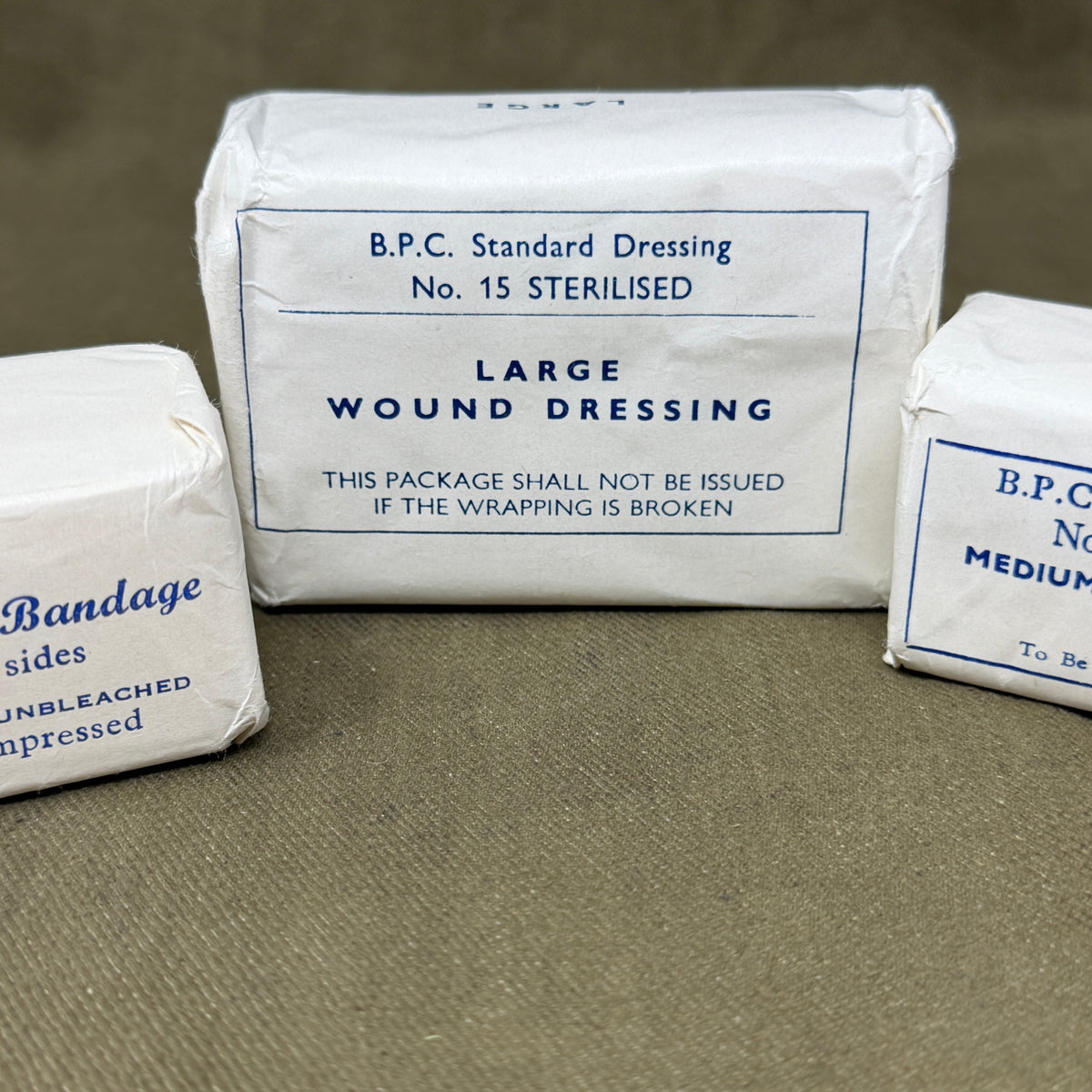 Vintage British Military Medical Triangular Bandage – 38 Inch B.P.C. – Robert Bailey & Son