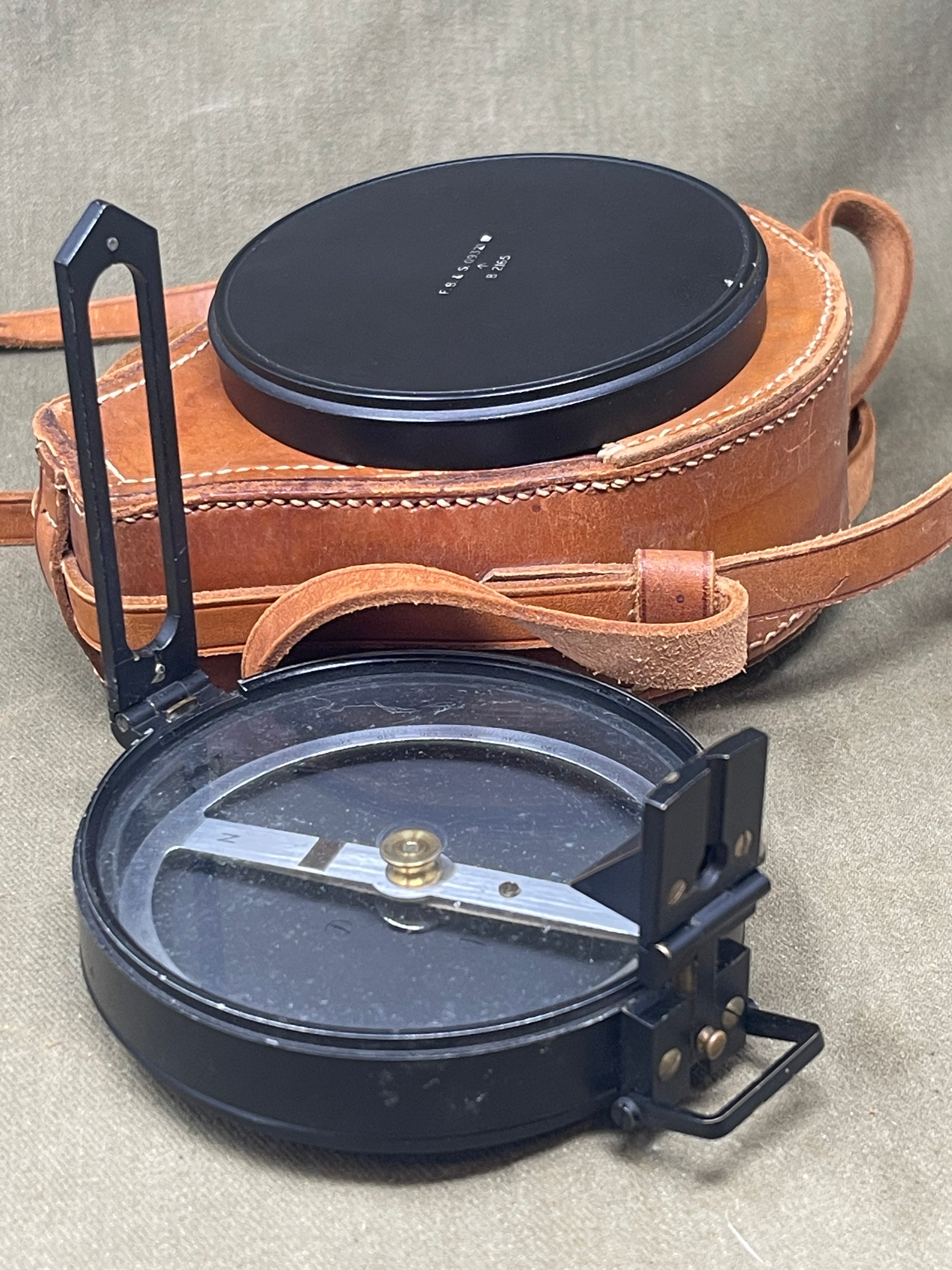 British Artillery Prismatic Compass by Francis Barker & Son.