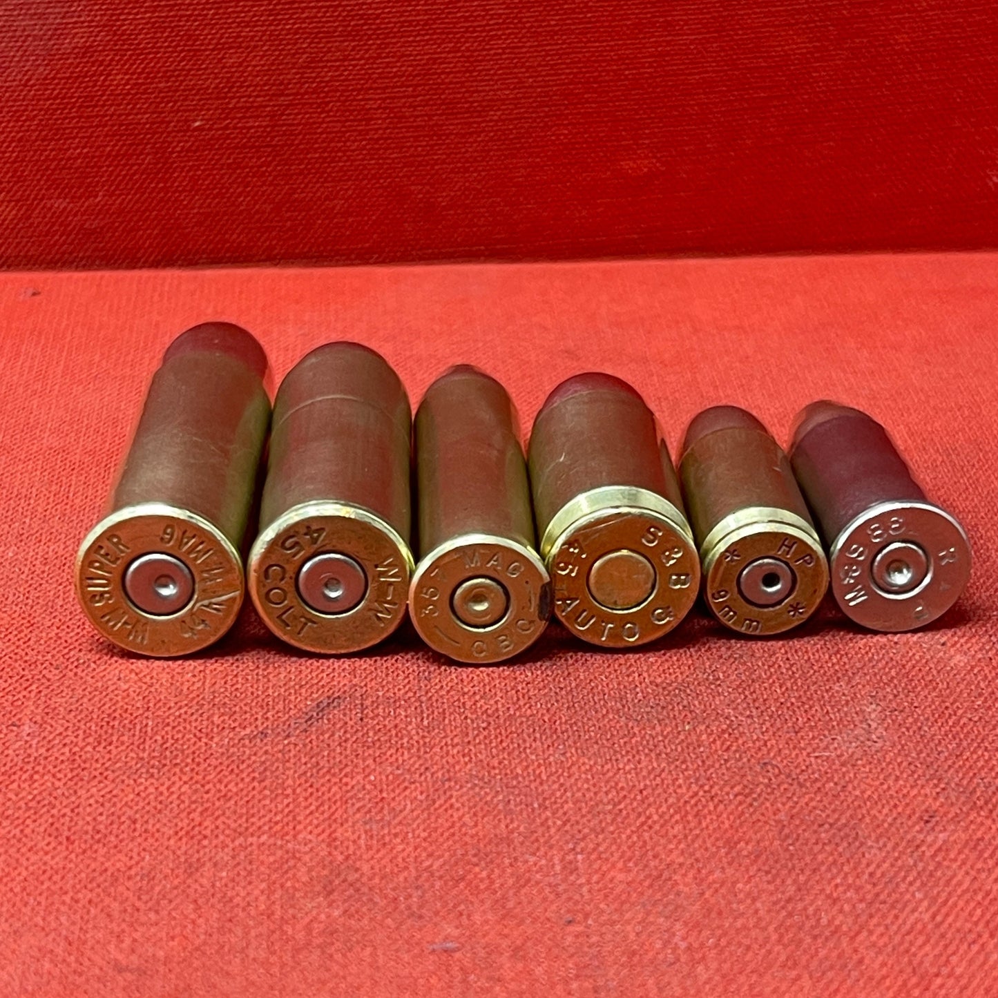 6 x INERT Pistol Calibres, .44 Magnum, 45 Long Colt, .357 Magnum, .45 ACP, 9mm, .38 Spl