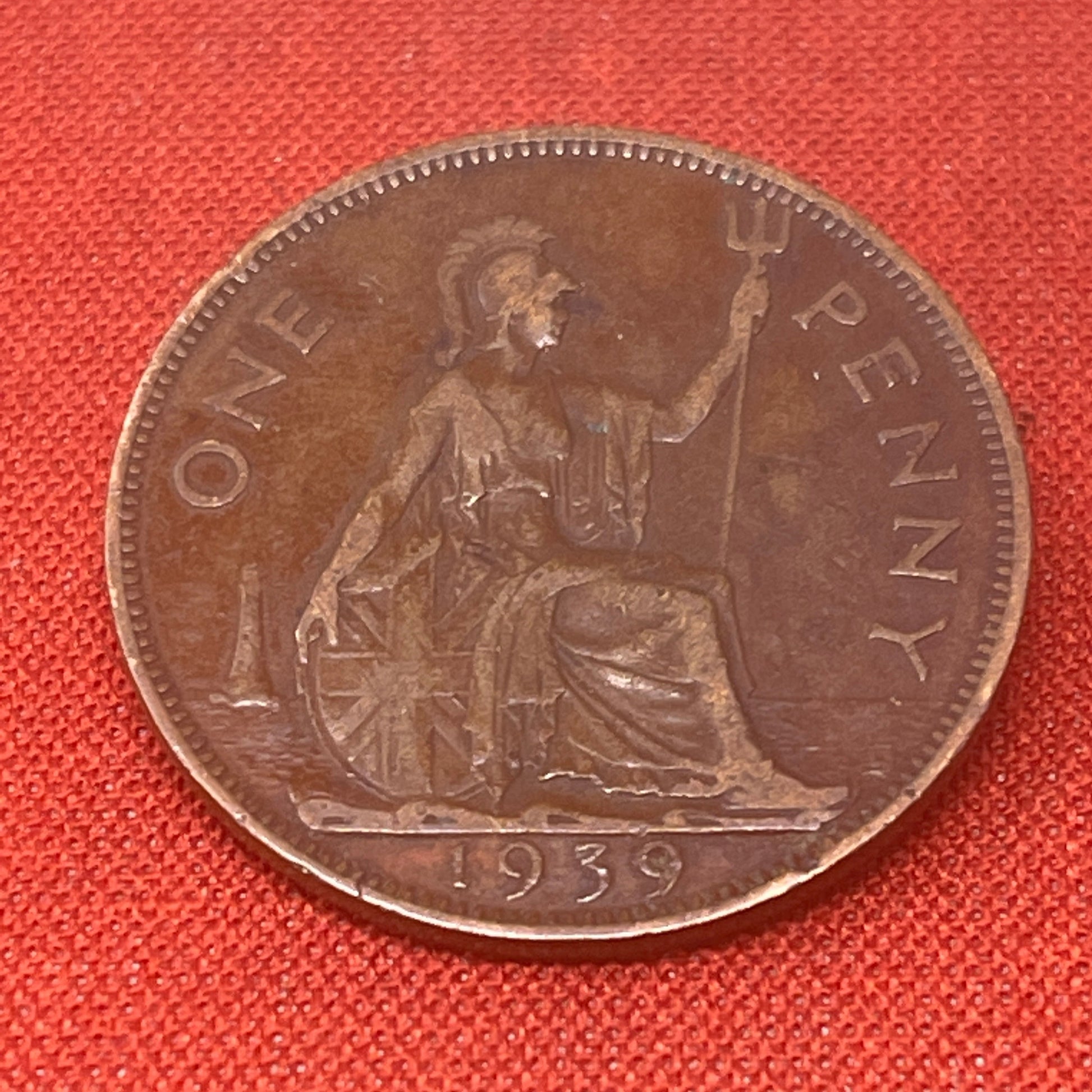 King George V1 One Penny Dated 1939