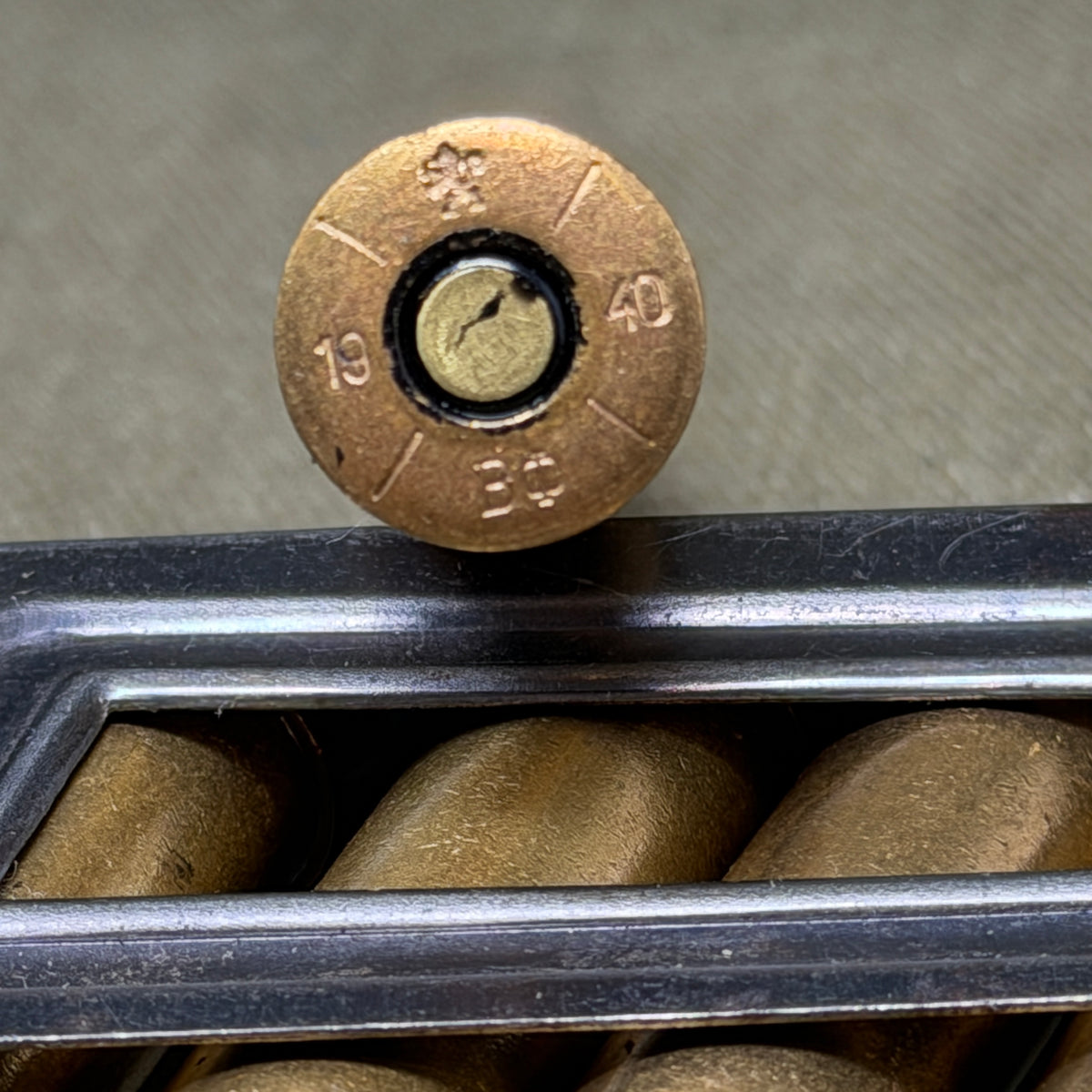 1938 Austrian 8×56R M30S Mannlicher M95 5-Round En-Bloc Clip – Inert